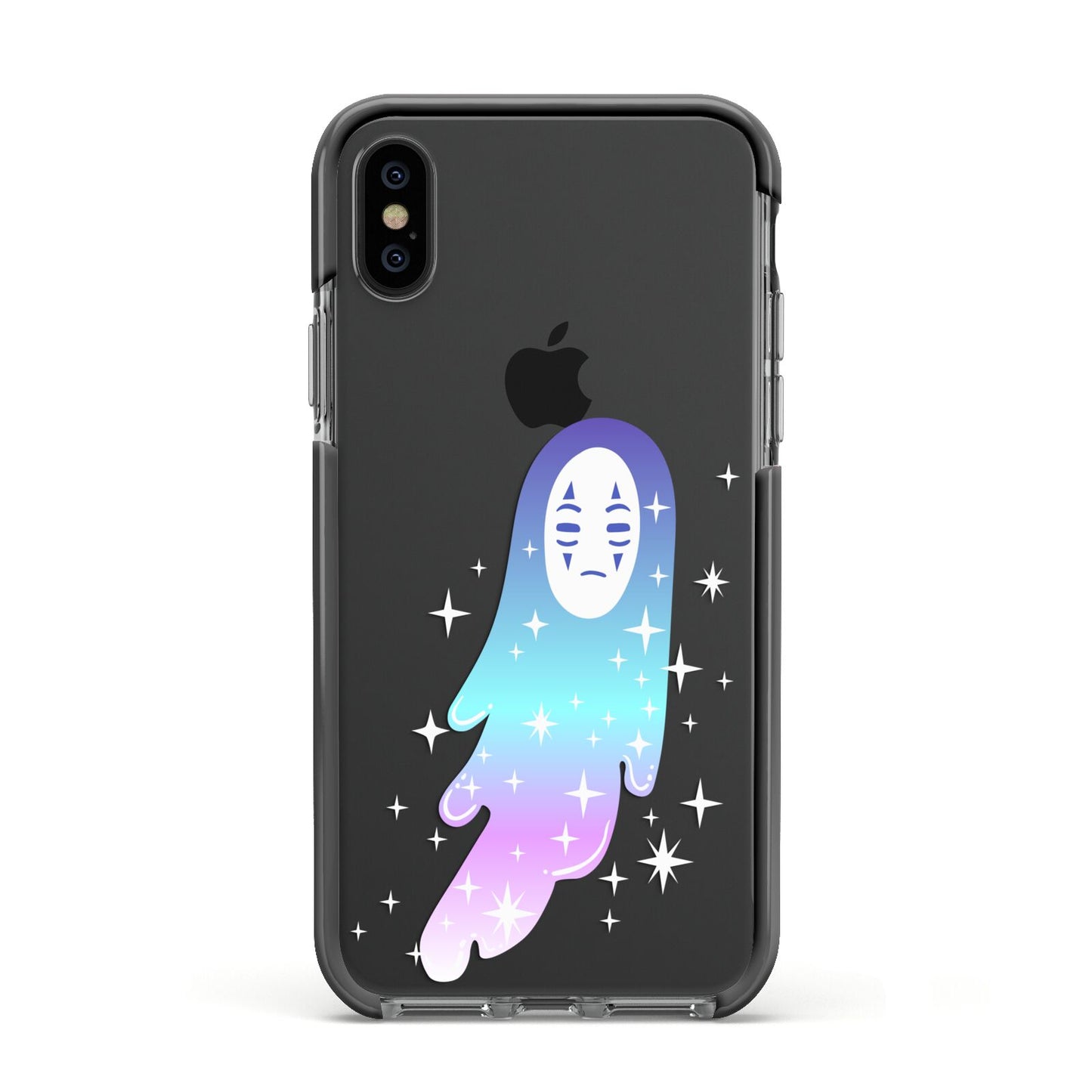 Starry Spectre Apple iPhone Xs Impact Case Black Edge on Black Phone