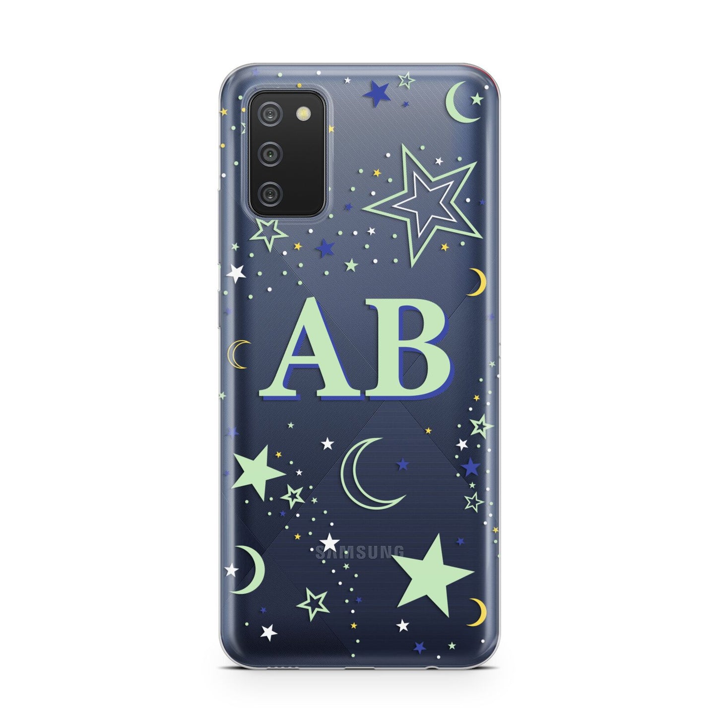 Stars and Moon Personalised Samsung A02s Case