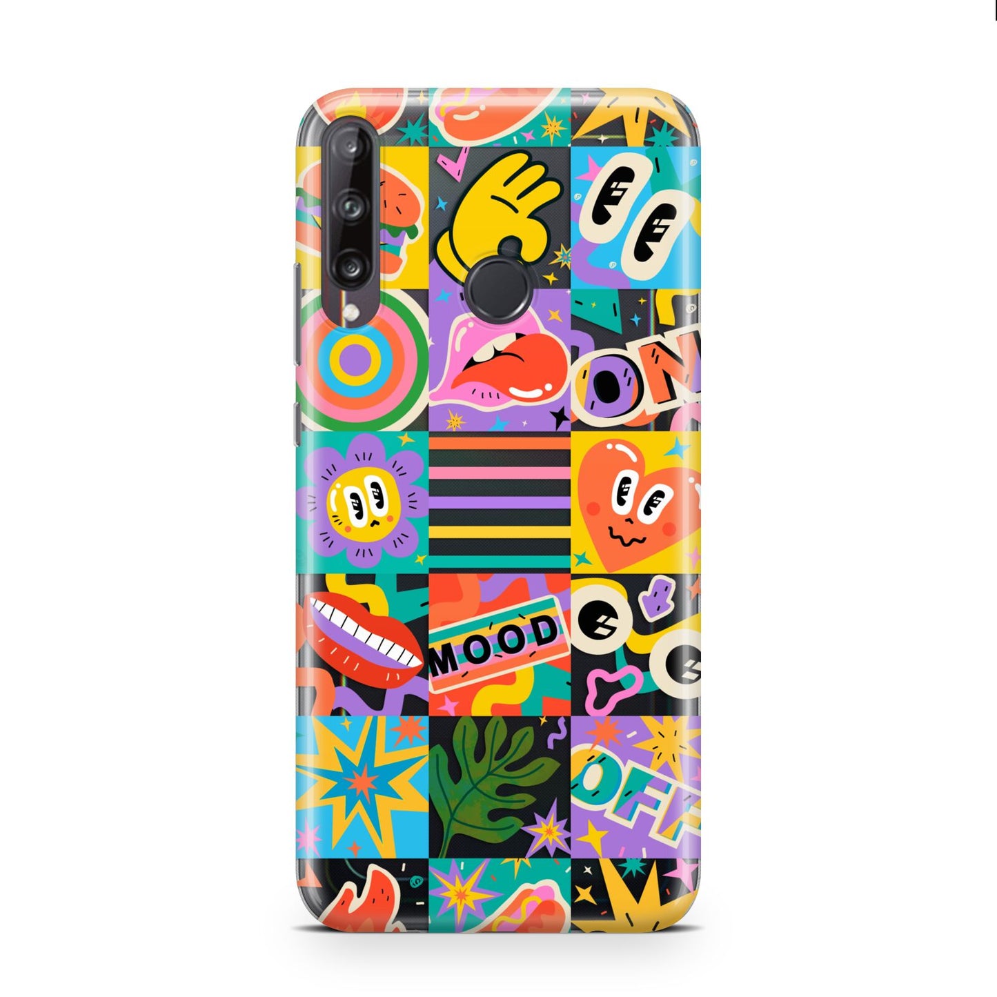 Sticker Grid Huawei P40 Lite E Phone Case