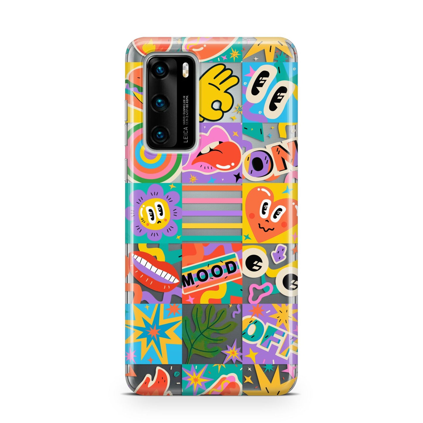 Sticker Grid Huawei P40 Phone Case