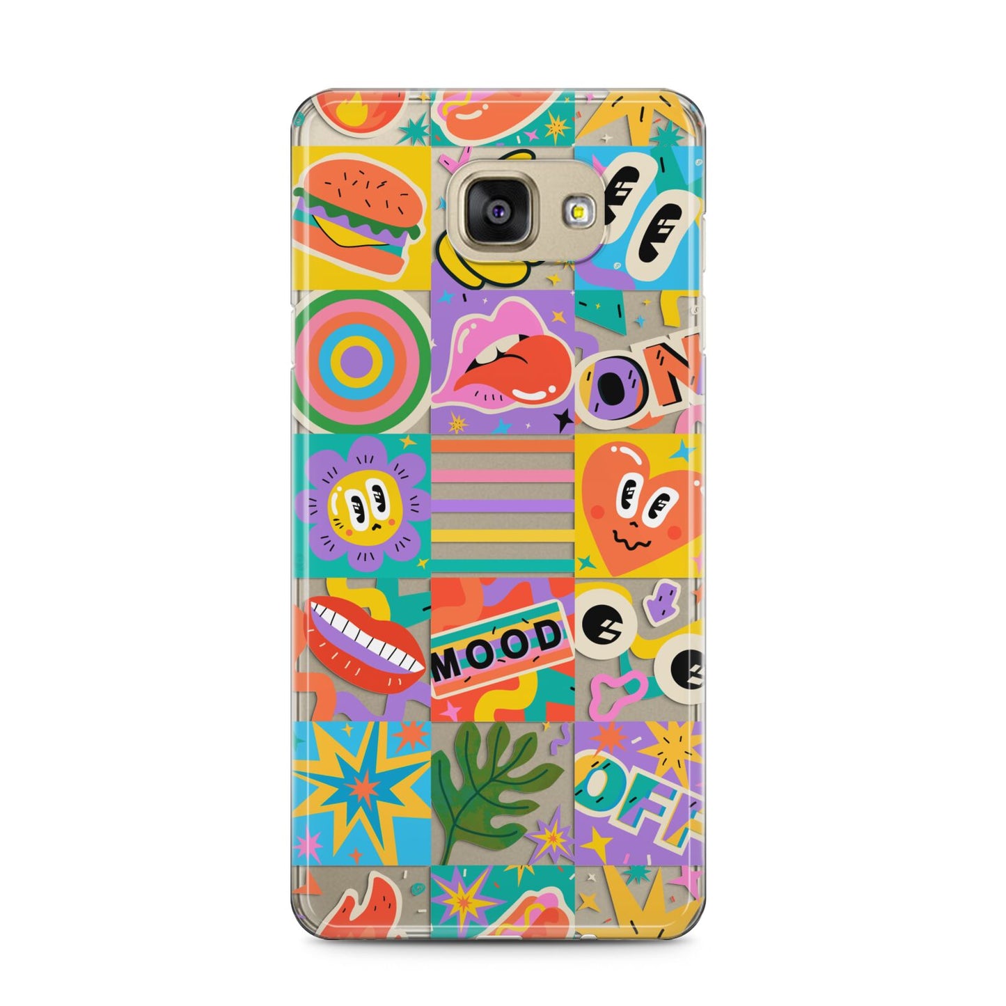 Sticker Grid Samsung Galaxy A5 2016 Case on gold phone