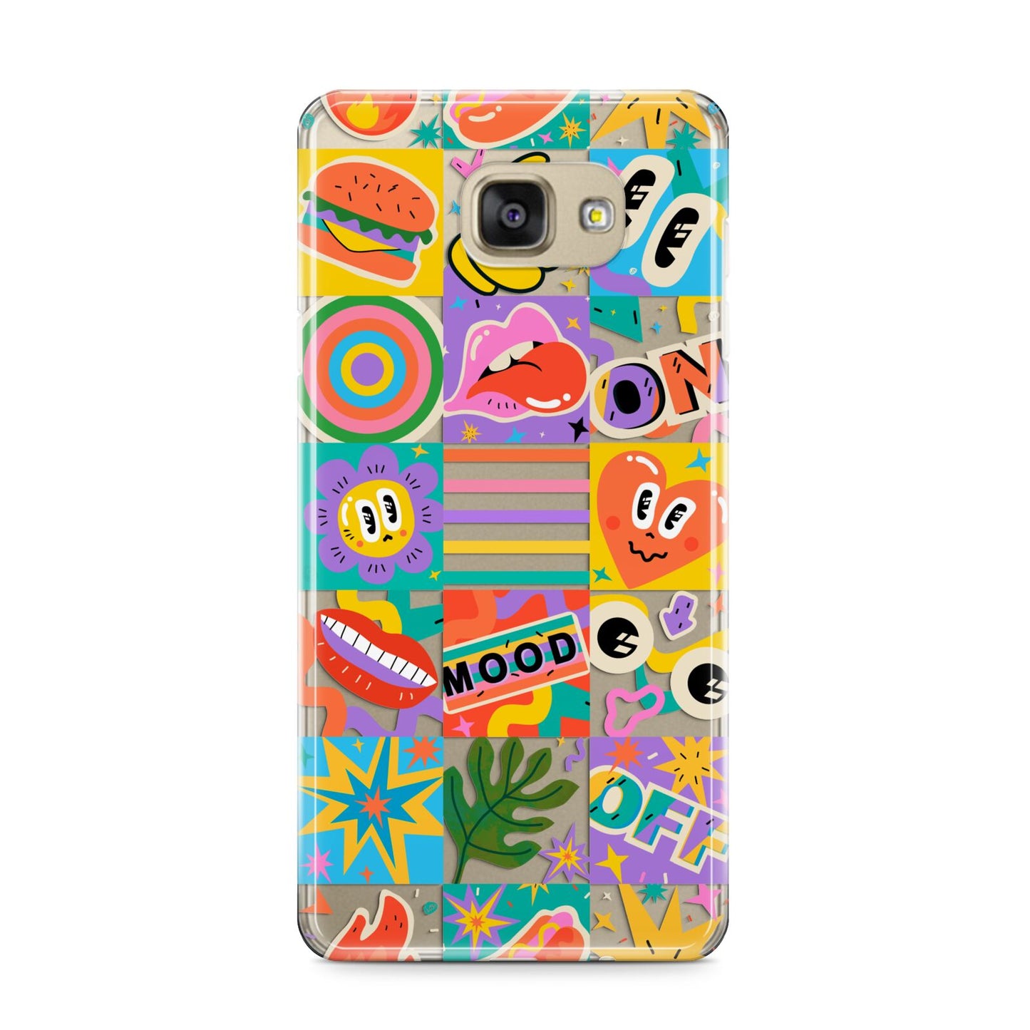 Sticker Grid Samsung Galaxy A9 2016 Case on gold phone