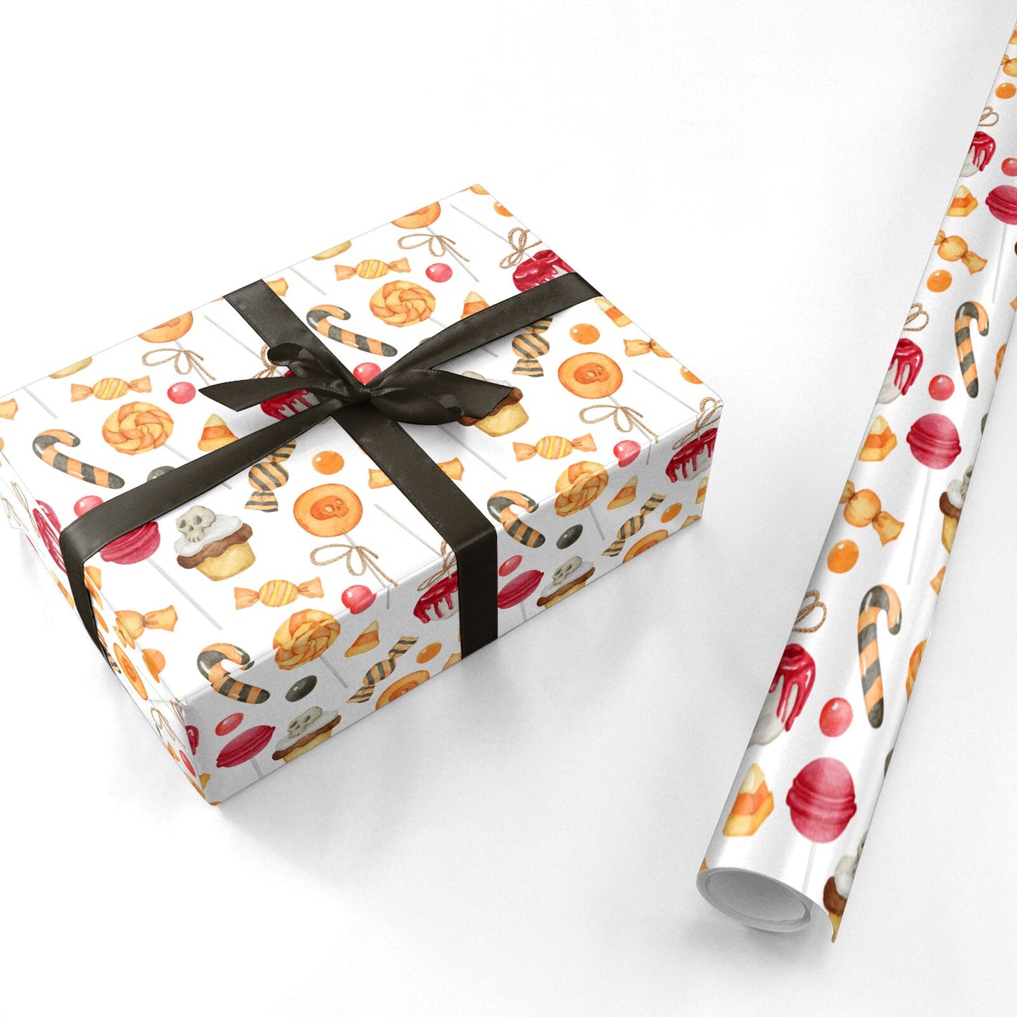 Sticky Halloween Treats Personalised Wrapping Paper