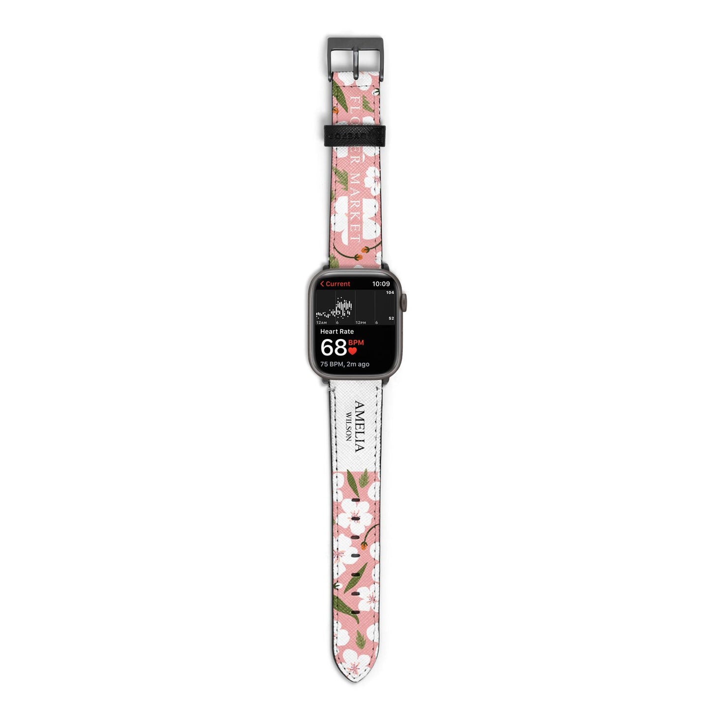 Stockholm Flower Market Poster Apple Watch Strap Size 38mm with Space Grey Hardware