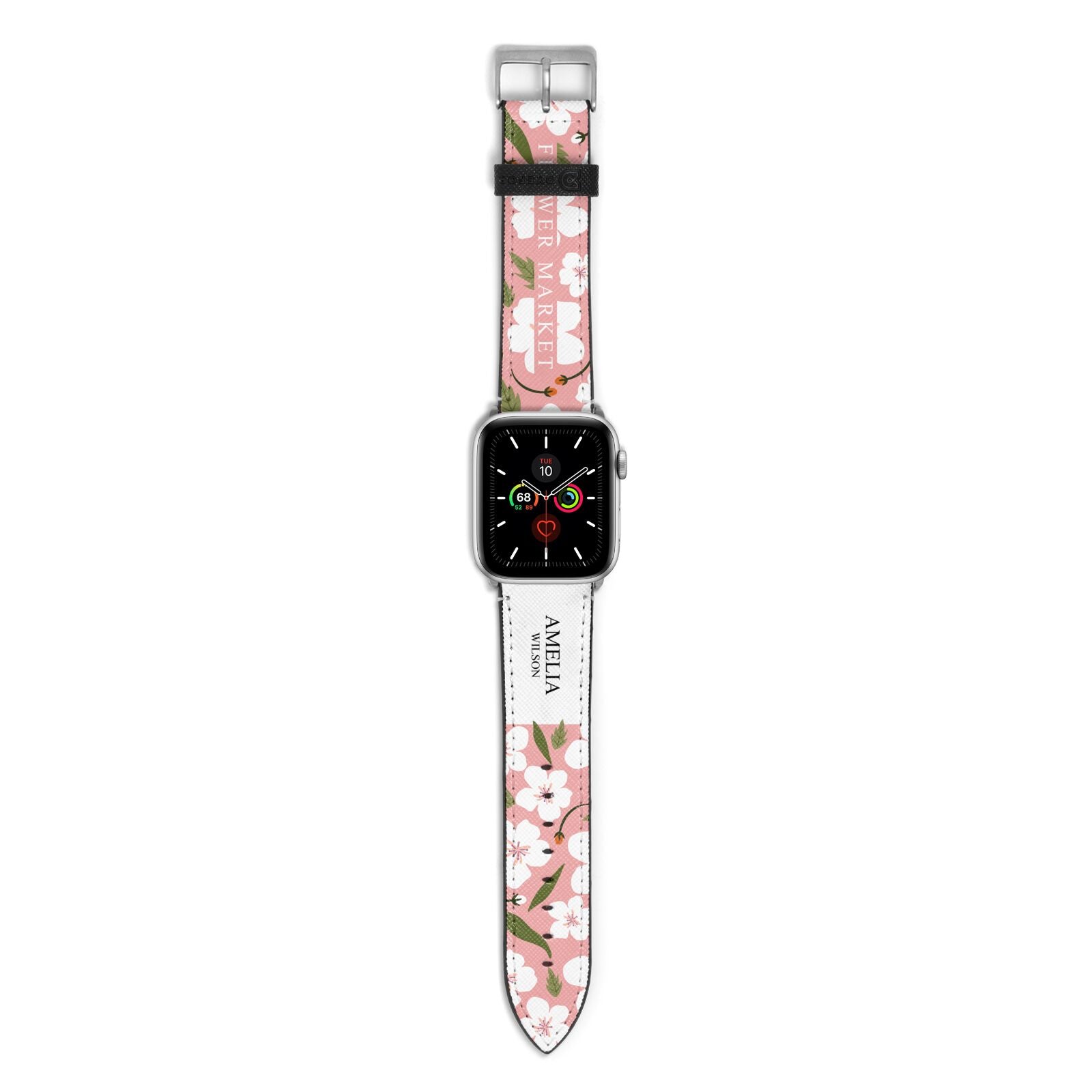 Stockholm Flower Market Poster Apple Watch Strap with Silver Hardware