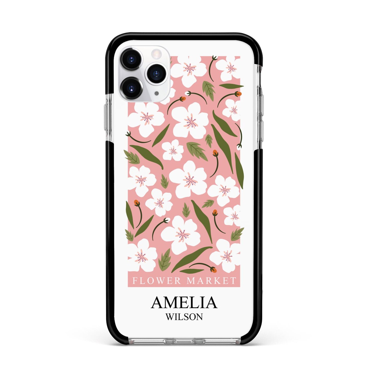 Stockholm Flower Market Poster Apple iPhone 11 Pro Max in Silver with Black Impact Case