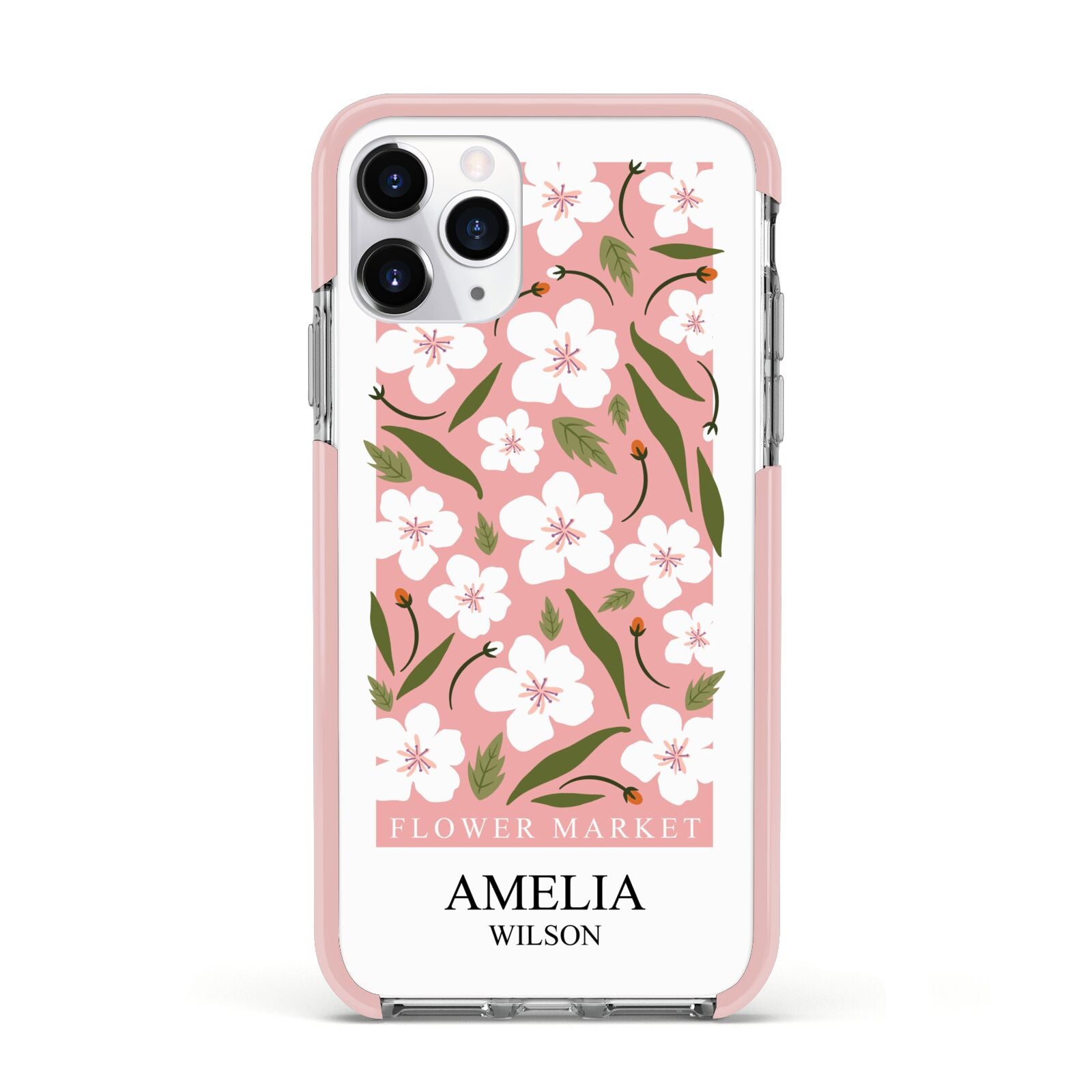 Stockholm Flower Market Poster Apple iPhone 11 Pro in Silver with Pink Impact Case