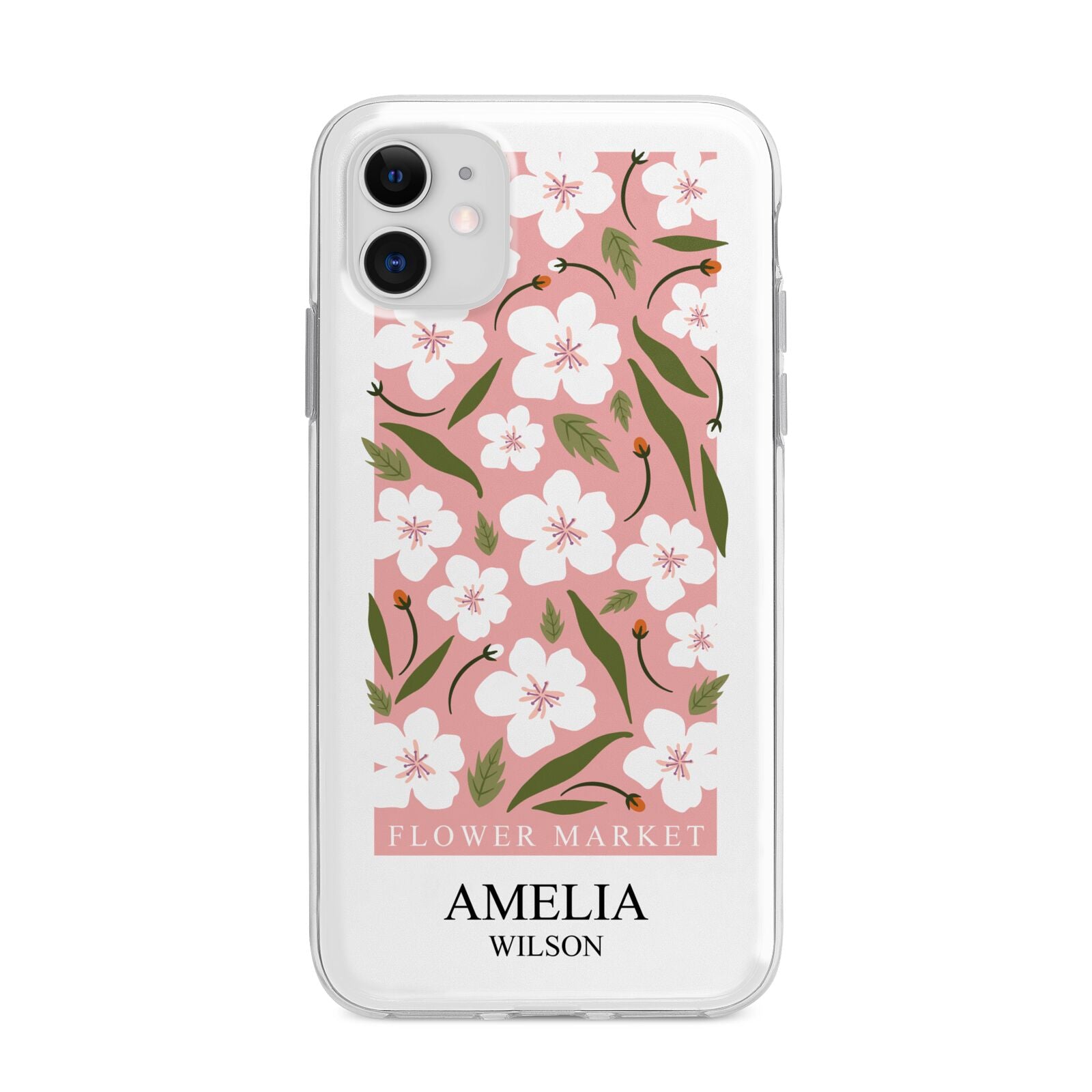 Stockholm Flower Market Poster Apple iPhone 11 in White with Bumper Case