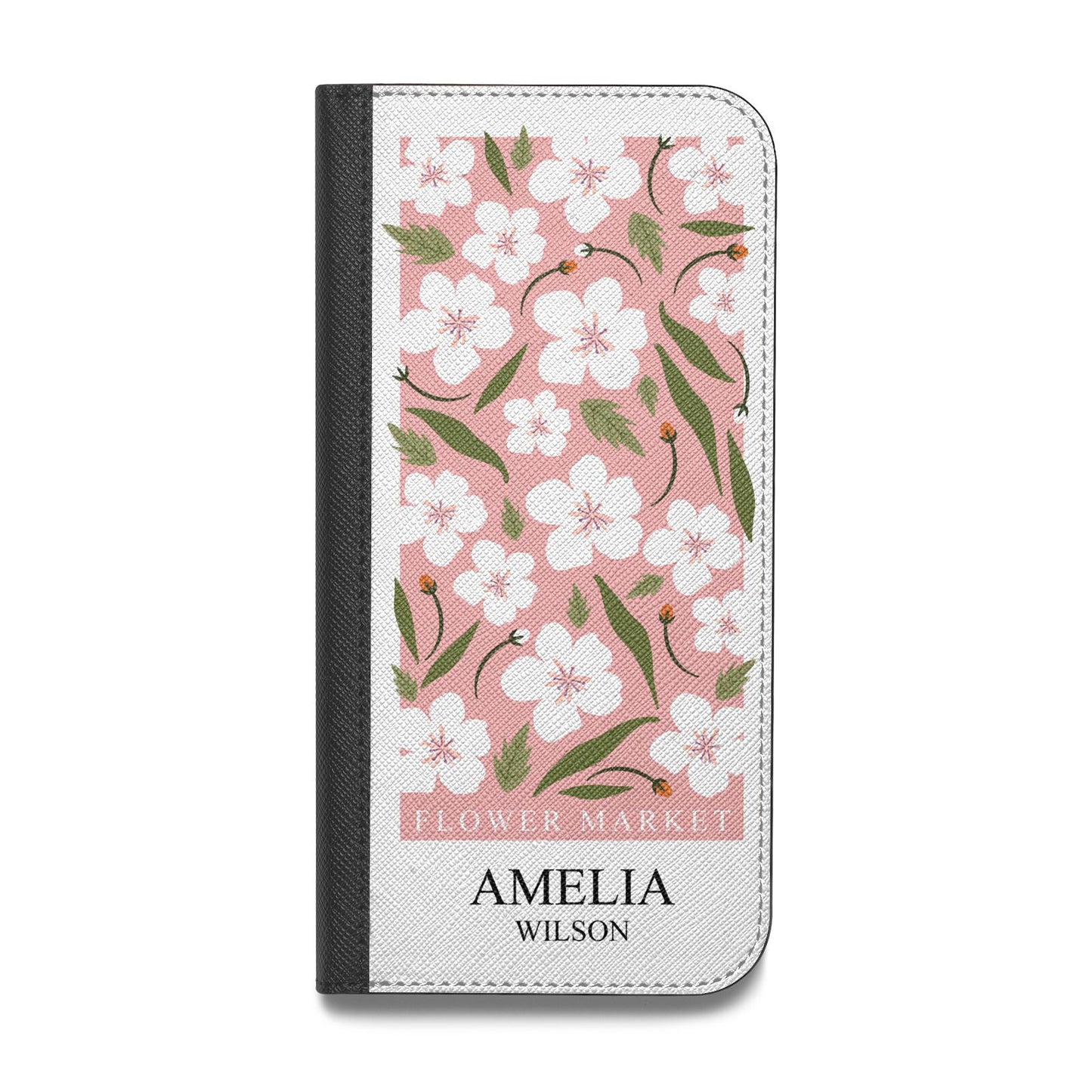 Stockholm Flower Market Poster Vegan Leather Flip iPhone Case