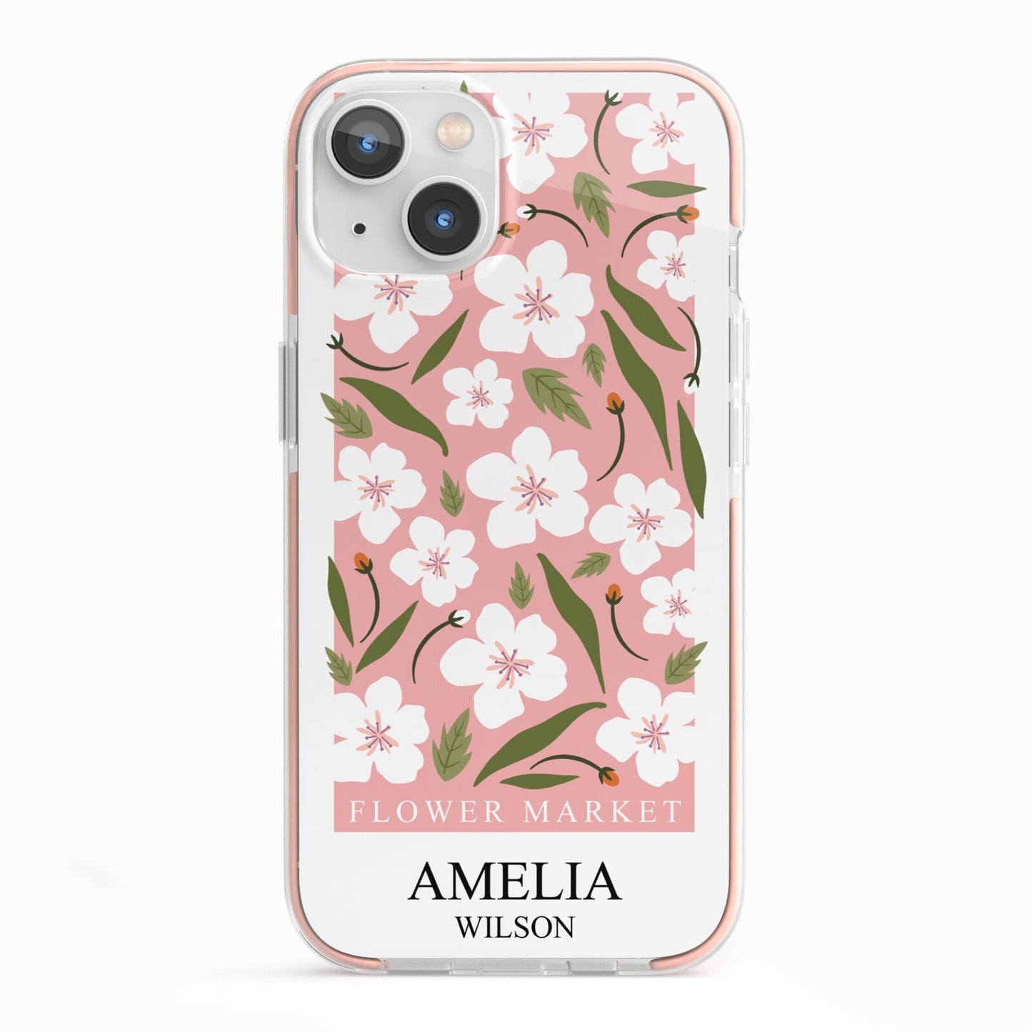 Stockholm Flower Market Poster iPhone 13 TPU Impact Case with Pink Edges