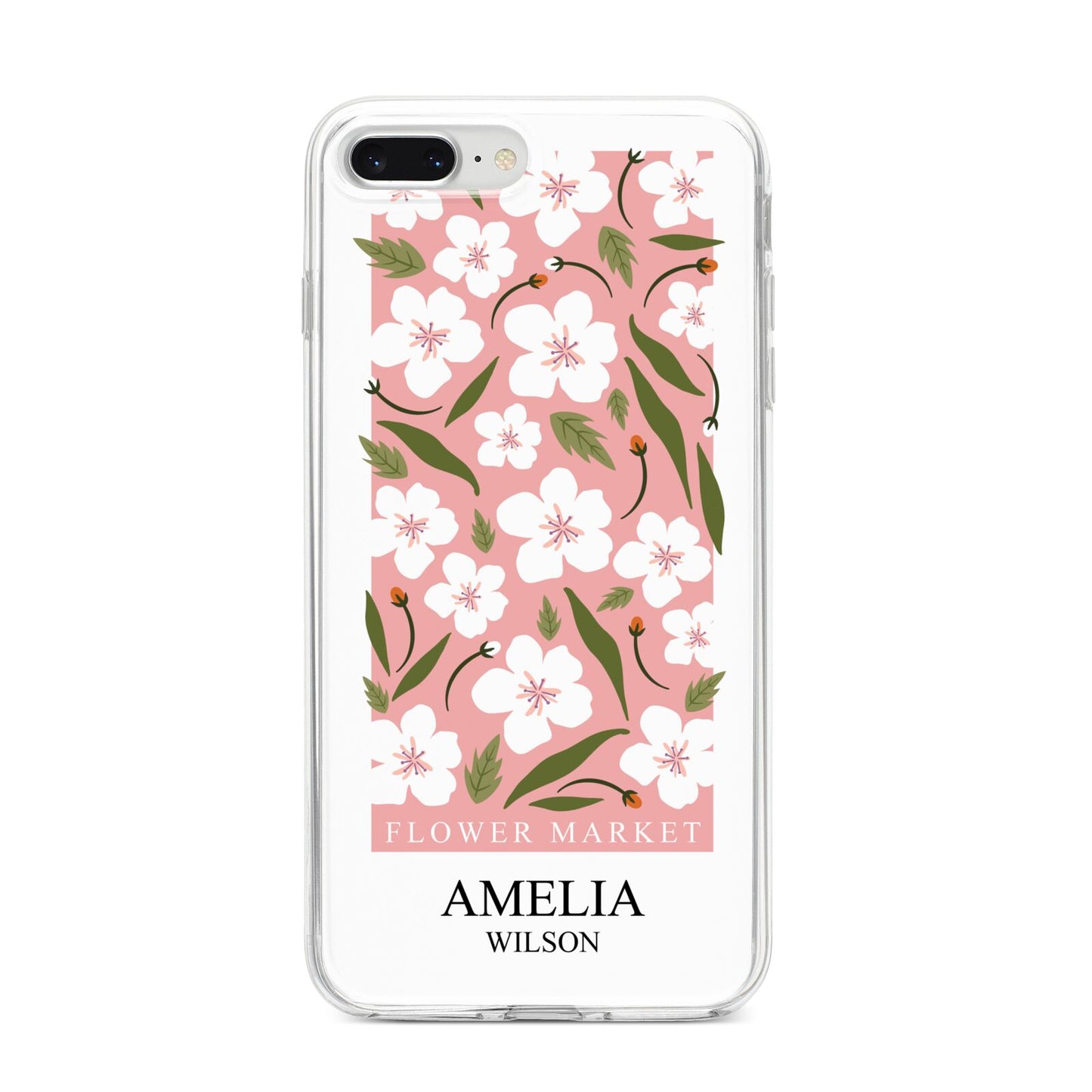 Stockholm Flower Market Poster iPhone 8 Plus Bumper Case on Silver iPhone