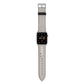 Stone Colour with Personalised Name Apple Watch Strap with Silver Hardware
