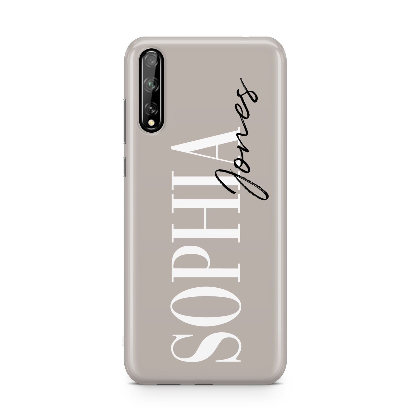 Stone Colour with Personalised Name Huawei Enjoy 10s Phone Case