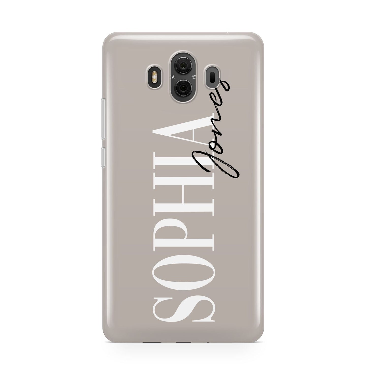 Stone Colour with Personalised Name Huawei Mate 10 Protective Phone Case