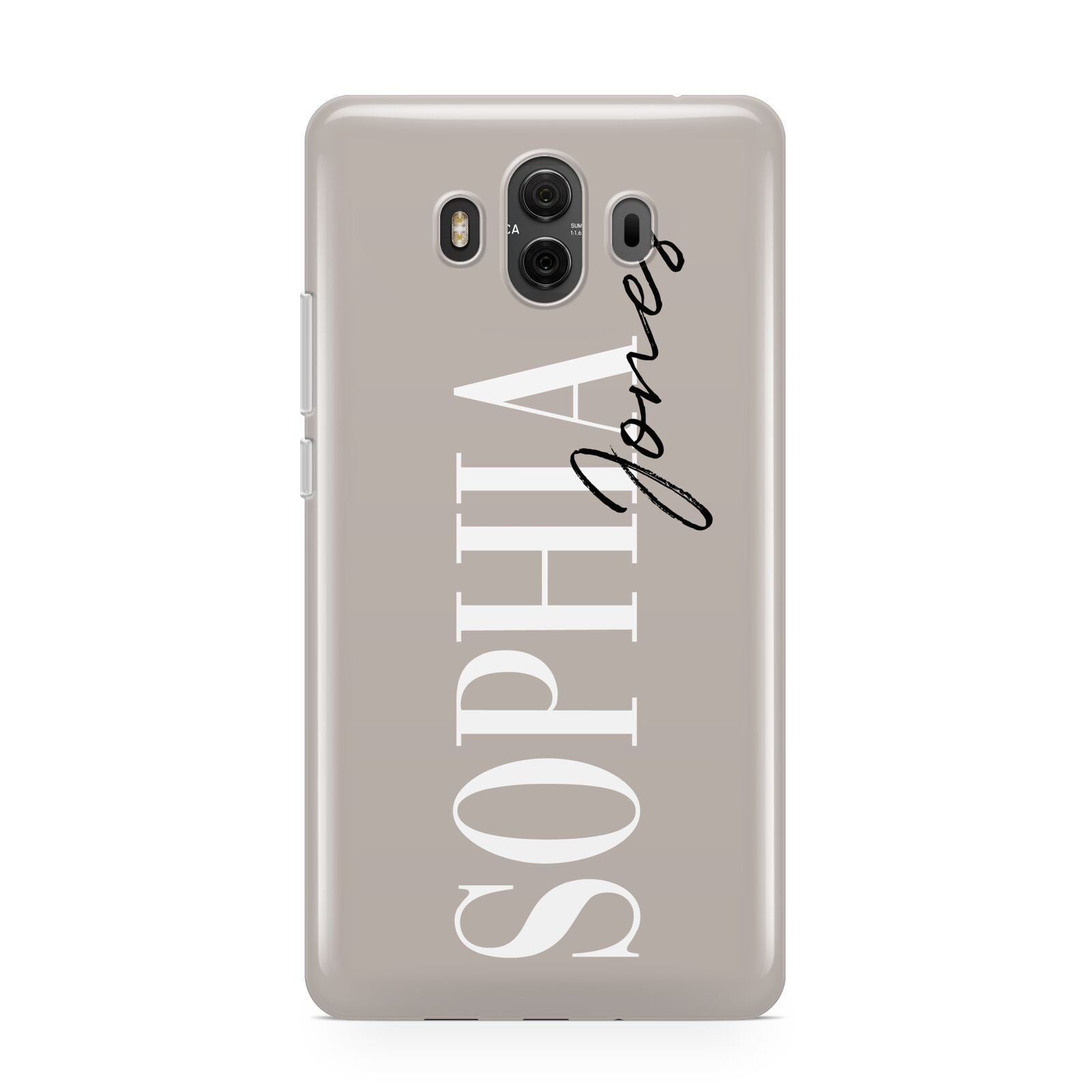 Stone Colour with Personalised Name Huawei Mate 10 Protective Phone Case