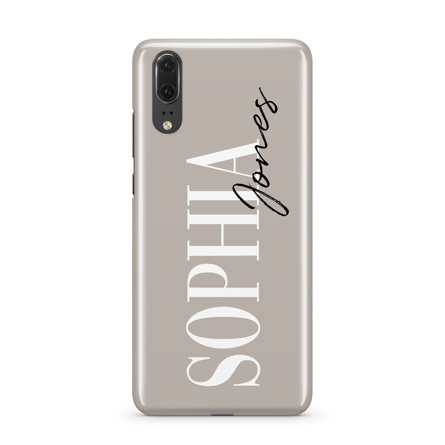 Stone Colour with Personalised Name Huawei P20 Phone Case