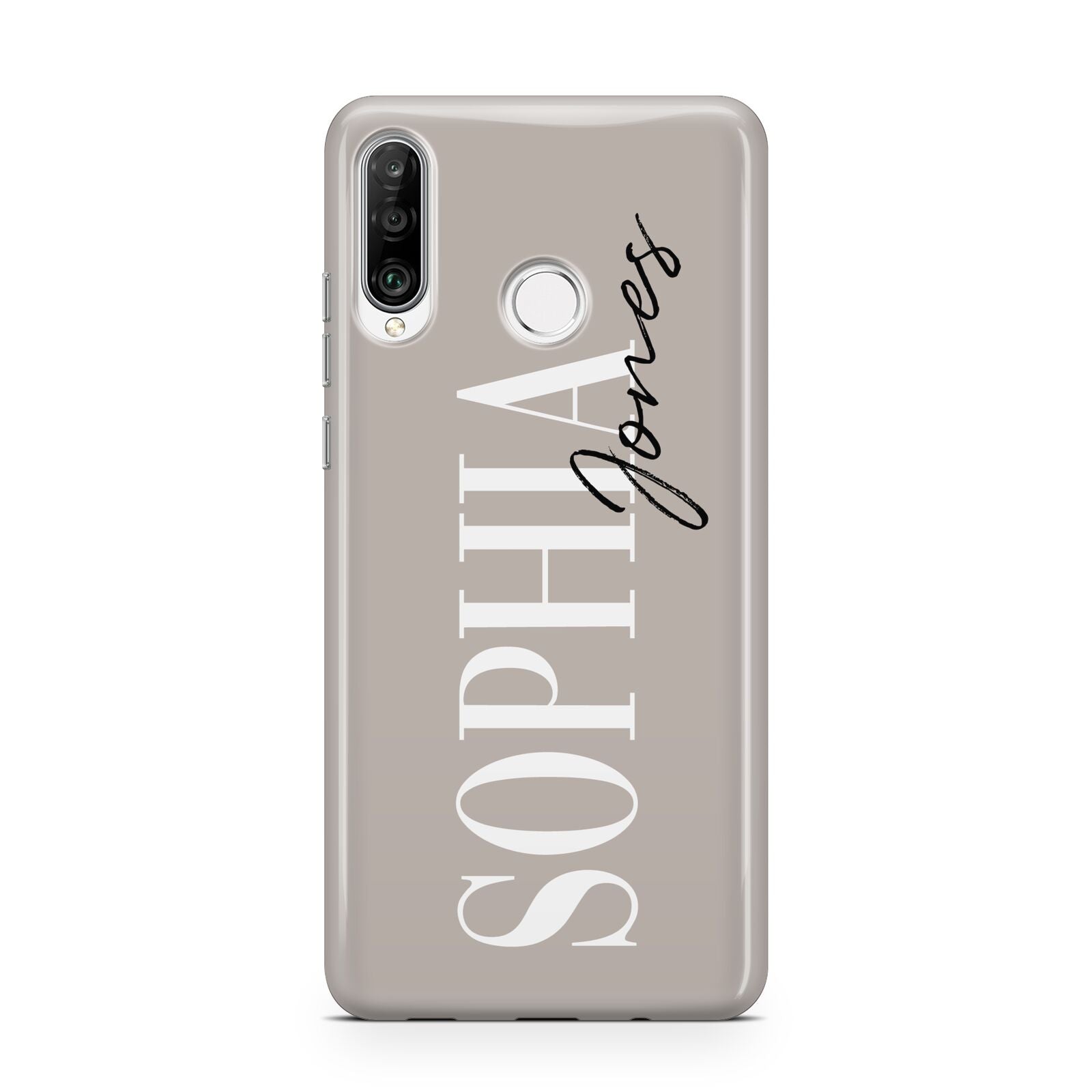 Stone Colour with Personalised Name Huawei P30 Lite Phone Case