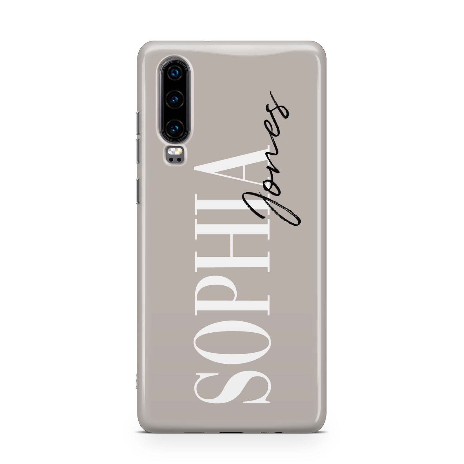 Stone Colour with Personalised Name Huawei P30 Phone Case