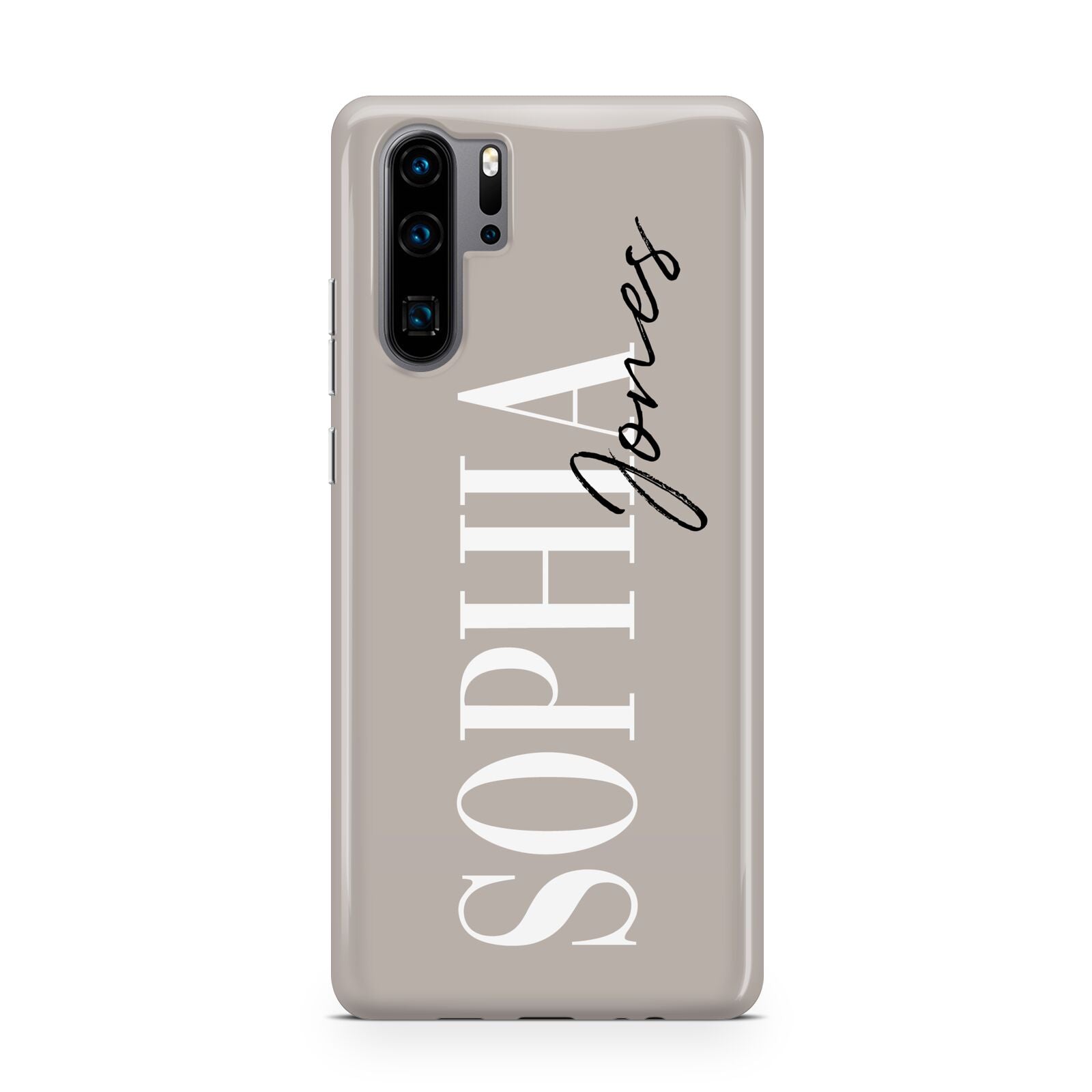 Stone Colour with Personalised Name Huawei P30 Pro Phone Case