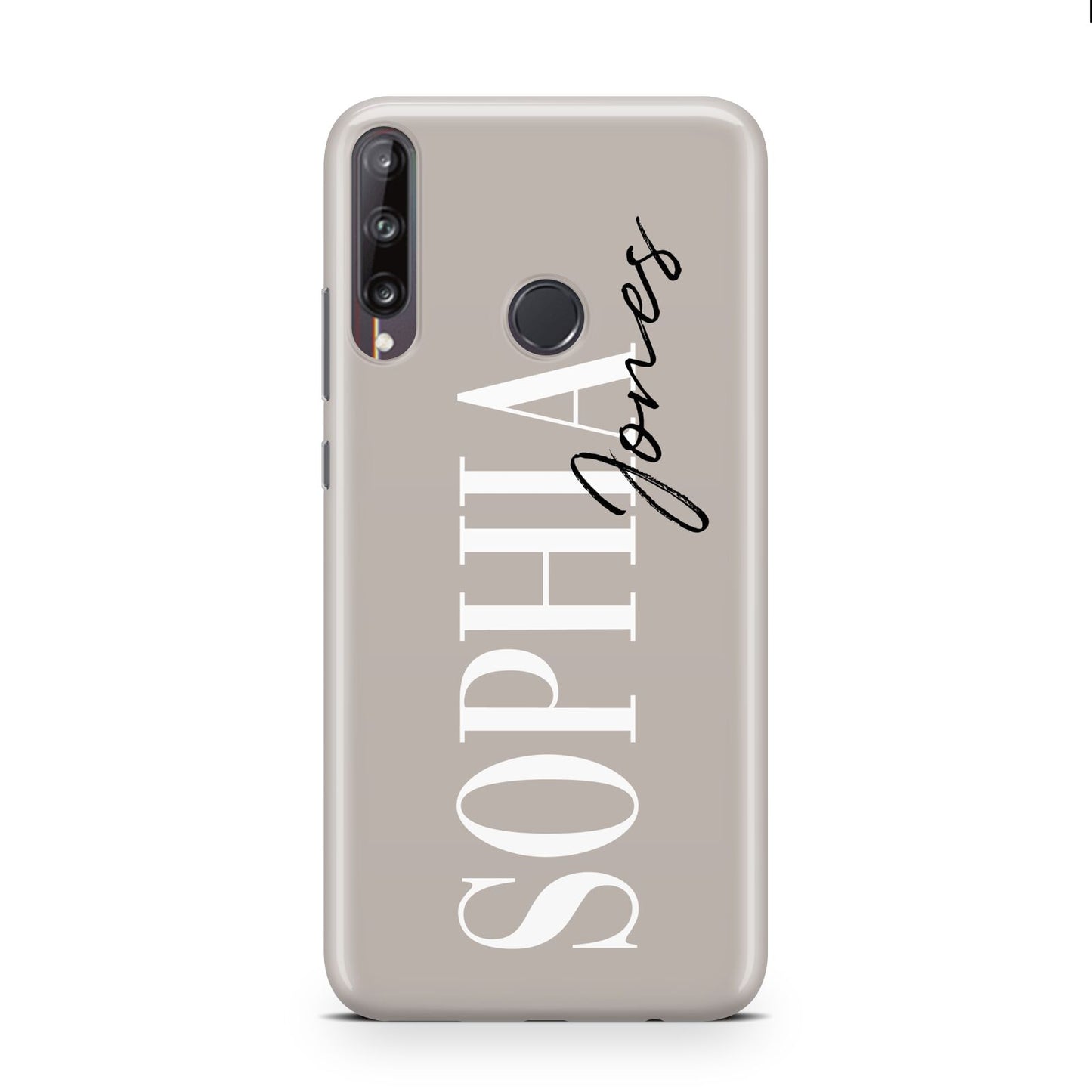 Stone Colour with Personalised Name Huawei P40 Lite E Phone Case