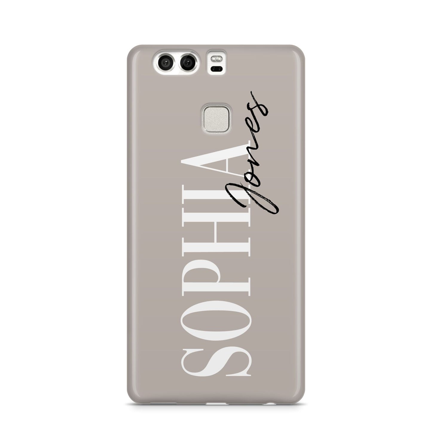 Stone Colour with Personalised Name Huawei P9 Case