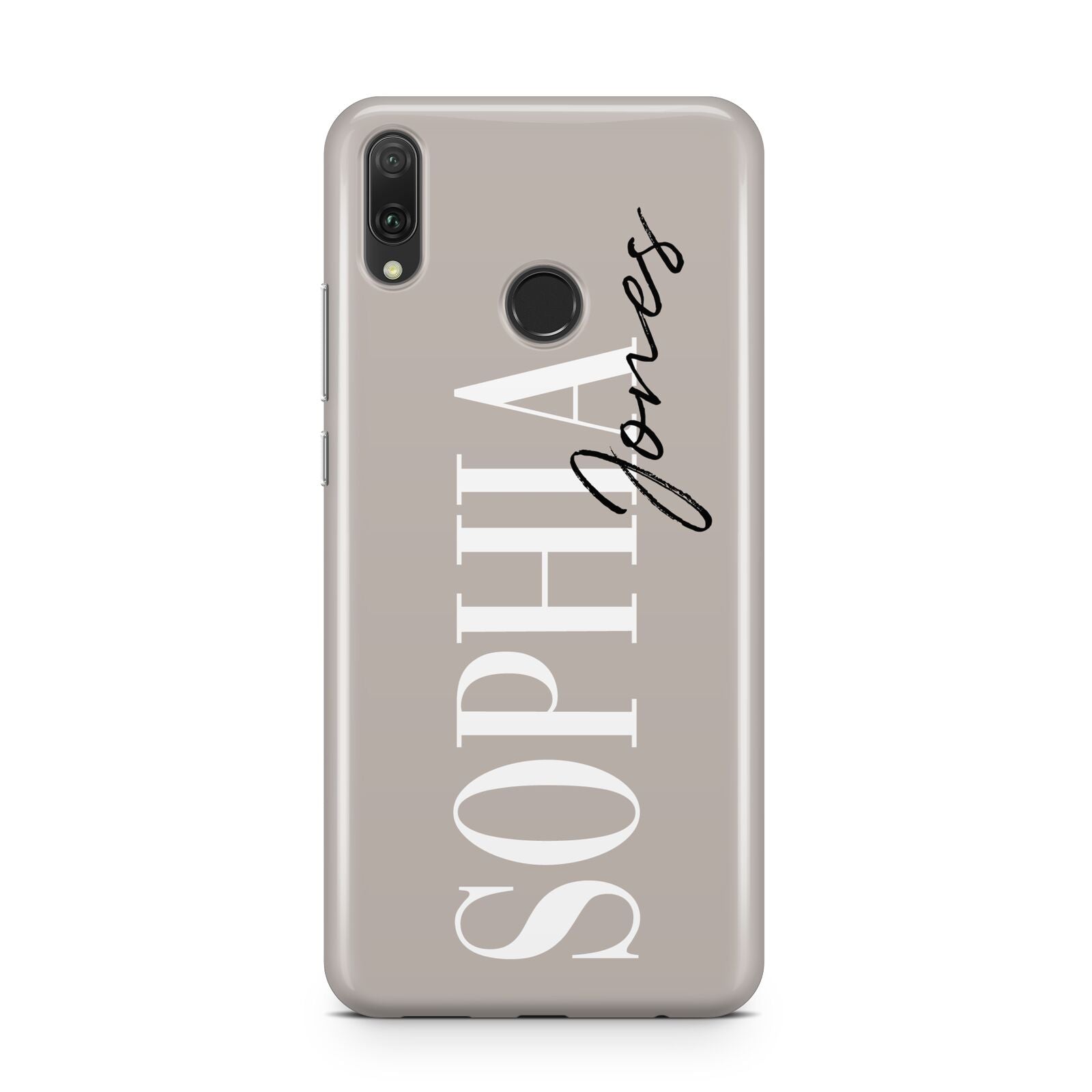 Stone Colour with Personalised Name Huawei Y9 2019