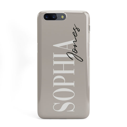 Stone Colour with Personalised Name OnePlus Case