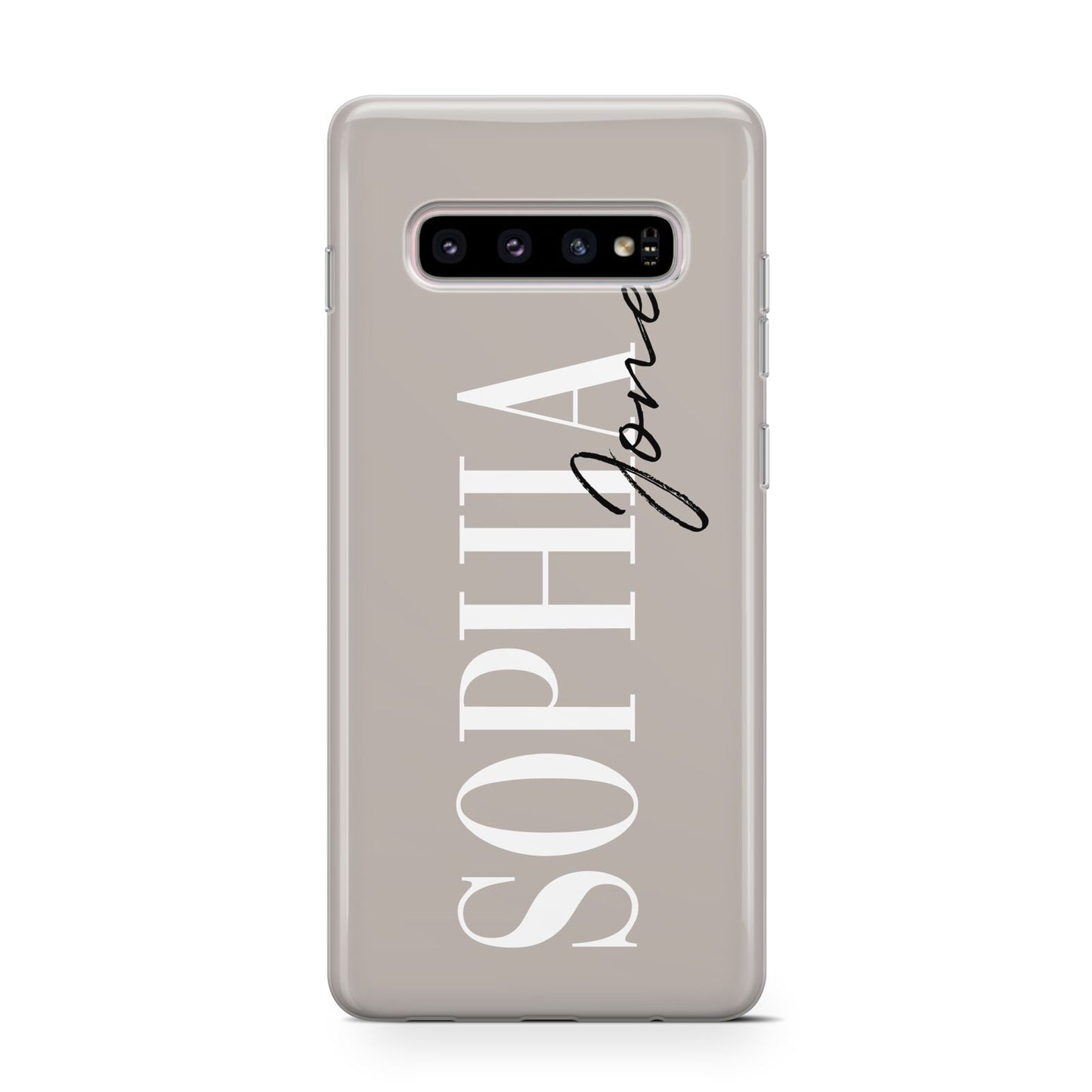 Stone Colour with Personalised Name Protective Samsung Galaxy Case