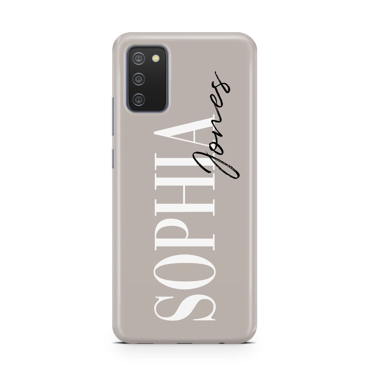 Stone Colour with Personalised Name Samsung A02s Case