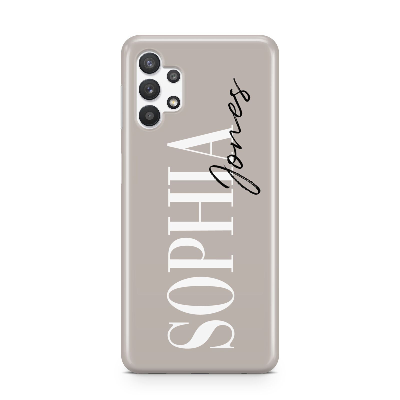 Stone Colour with Personalised Name Samsung A32 5G Case