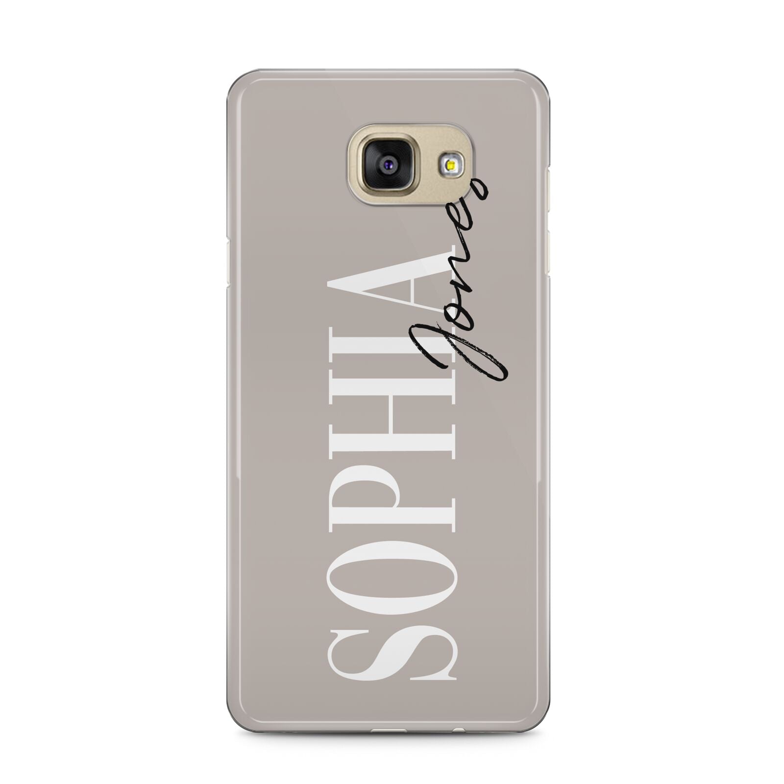 Stone Colour with Personalised Name Samsung Galaxy A5 2016 Case on gold phone