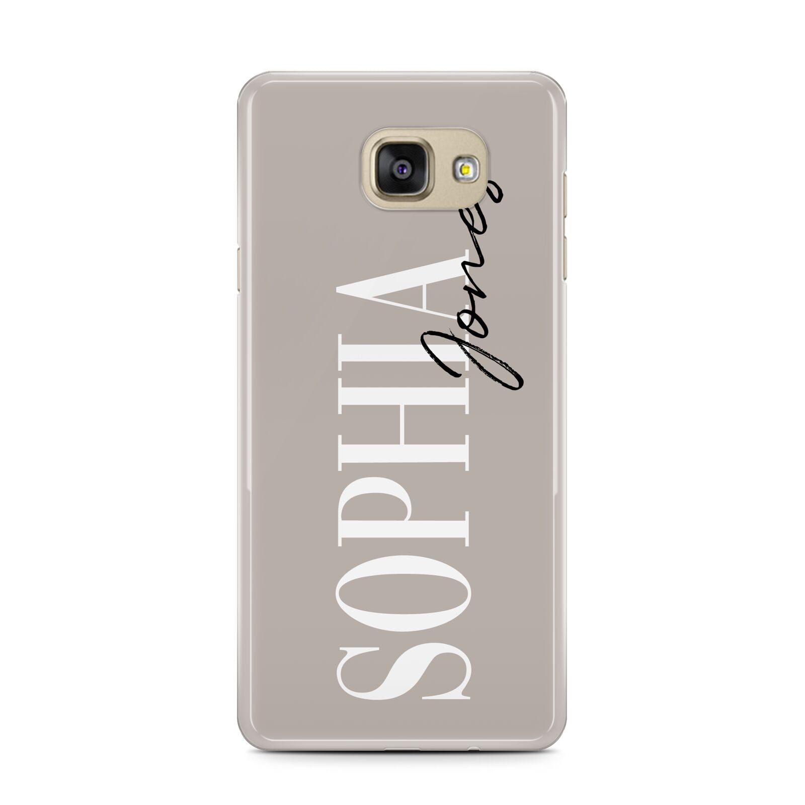 Stone Colour with Personalised Name Samsung Galaxy A7 2016 Case on gold phone