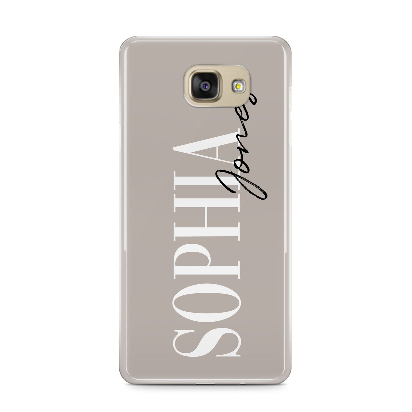 Stone Colour with Personalised Name Samsung Galaxy A9 2016 Case on gold phone