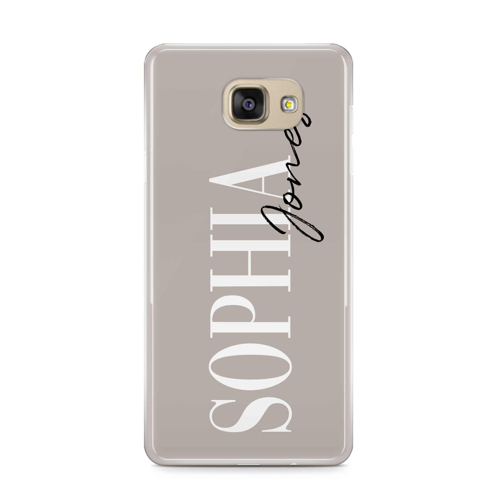 Stone Colour with Personalised Name Samsung Galaxy A9 2016 Case on gold phone