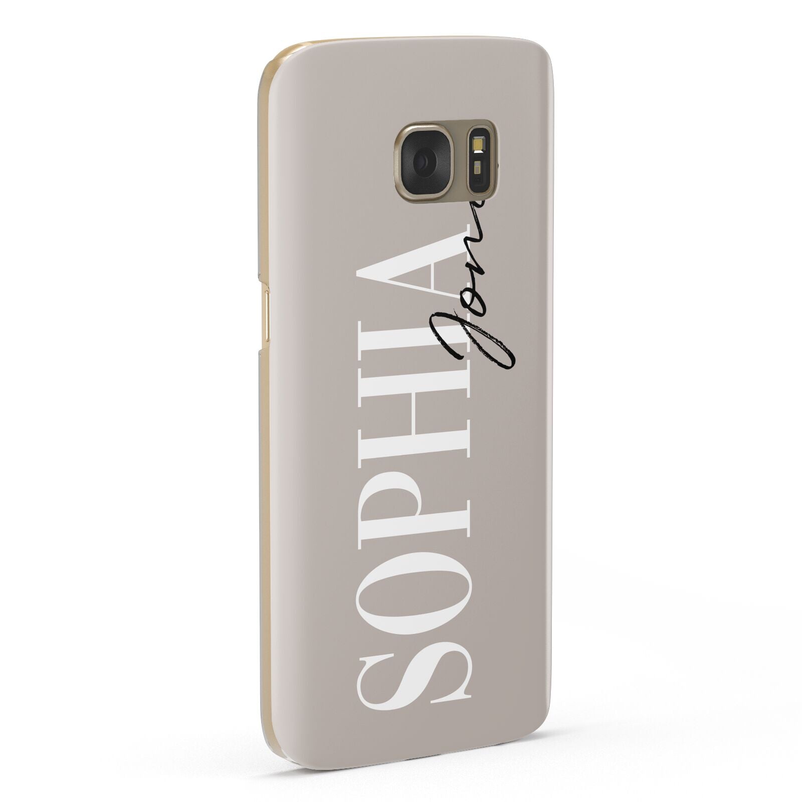 Stone Colour with Personalised Name Samsung Galaxy Case Fourty Five Degrees