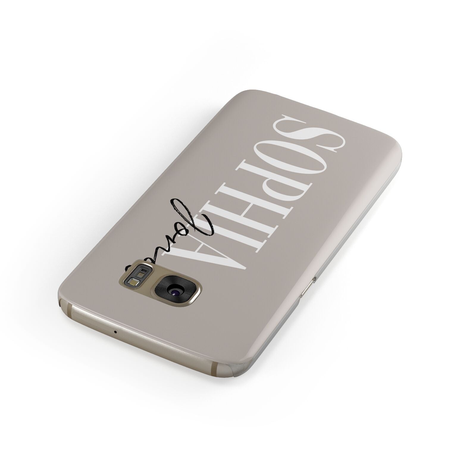 Stone Colour with Personalised Name Samsung Galaxy Case Front Close Up