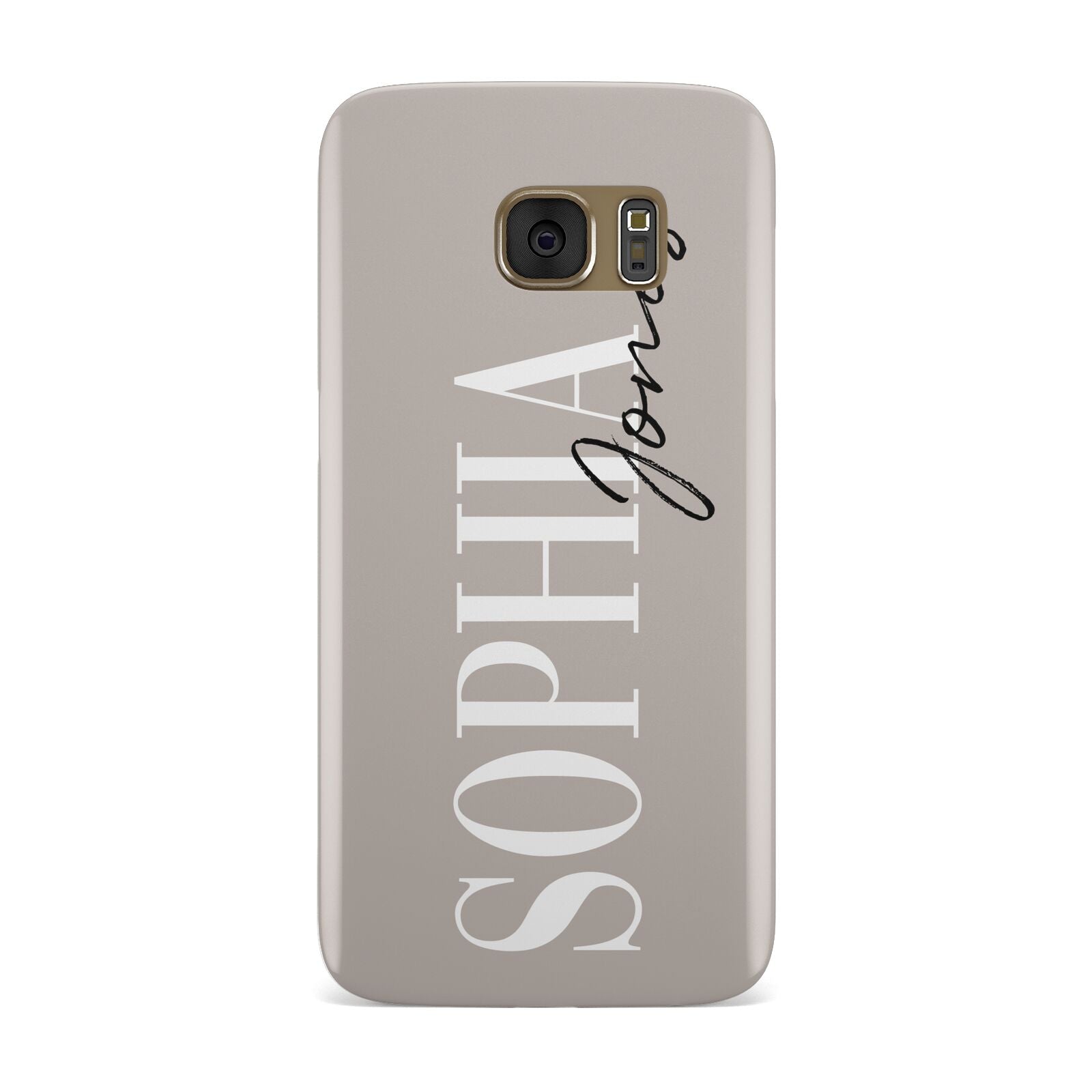 Stone Colour with Personalised Name Samsung Galaxy Case