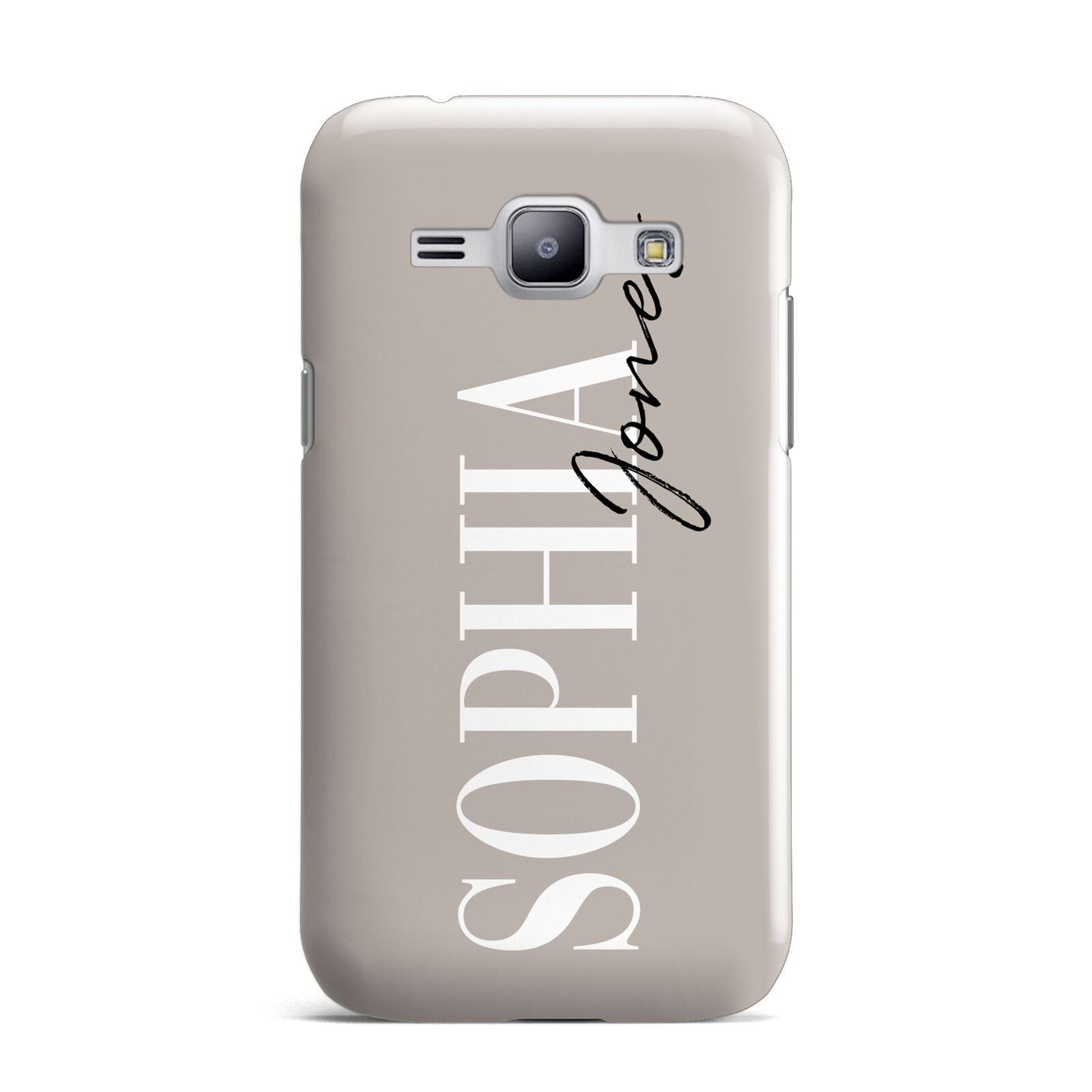 Stone Colour with Personalised Name Samsung Galaxy J1 2015 Case