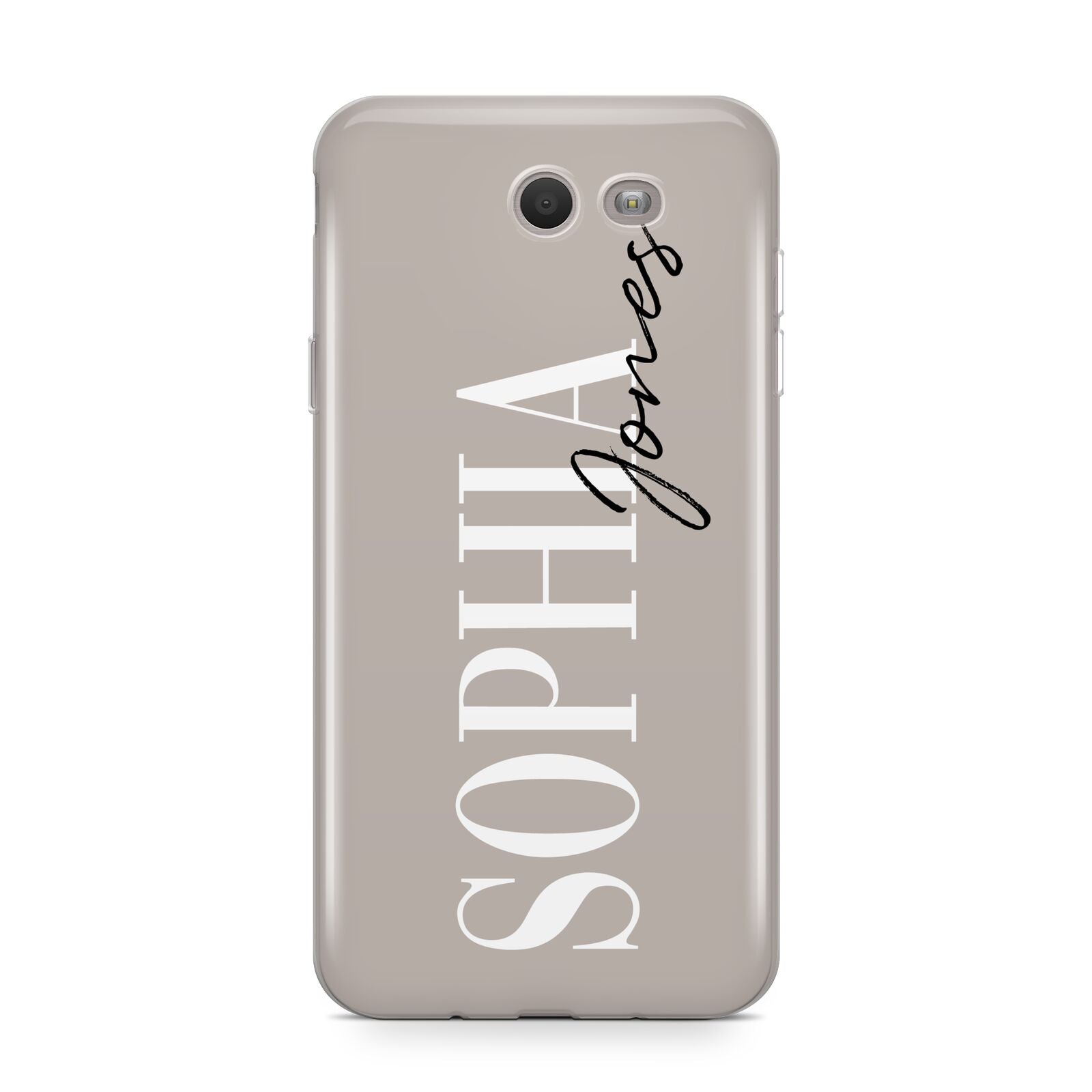 Stone Colour with Personalised Name Samsung Galaxy J7 2017 Case