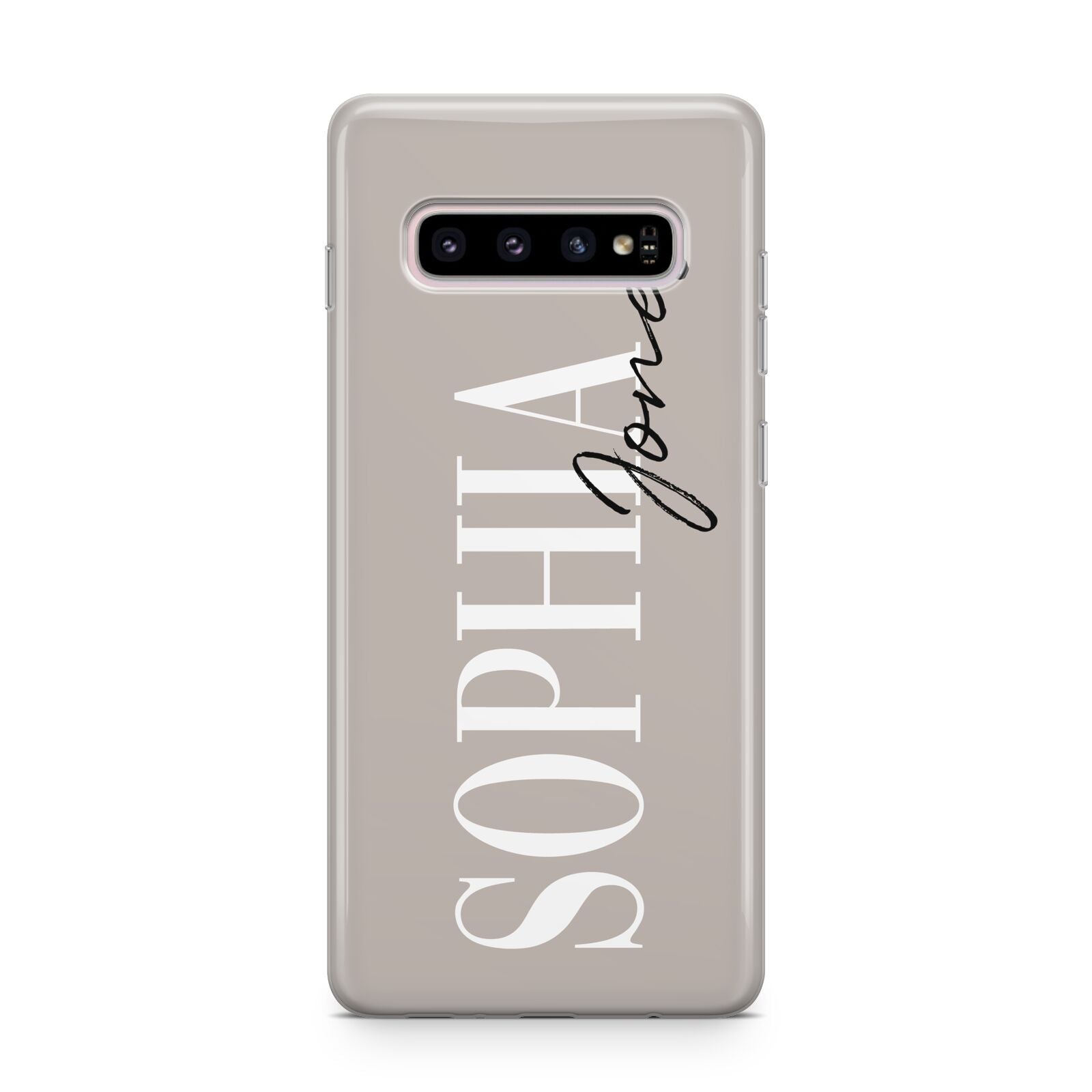 Stone Colour with Personalised Name Samsung Galaxy S10 Plus Case