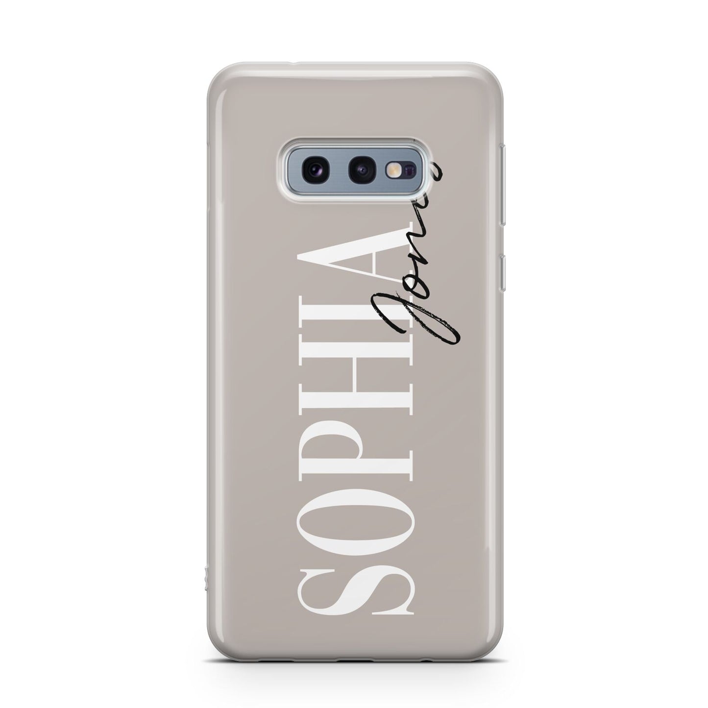 Stone Colour with Personalised Name Samsung Galaxy S10E Case