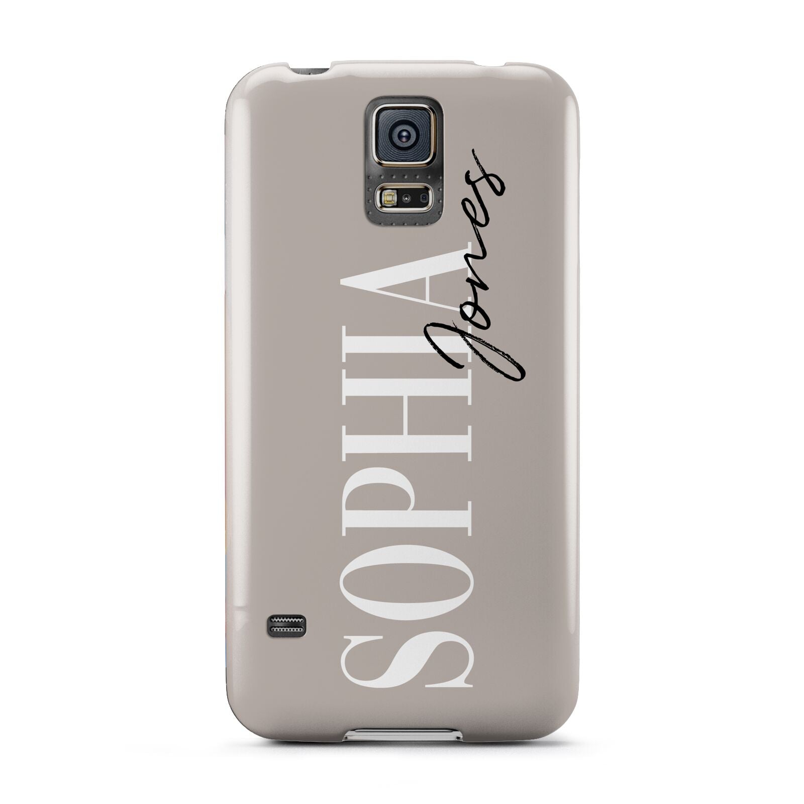 Stone Colour with Personalised Name Samsung Galaxy S5 Case