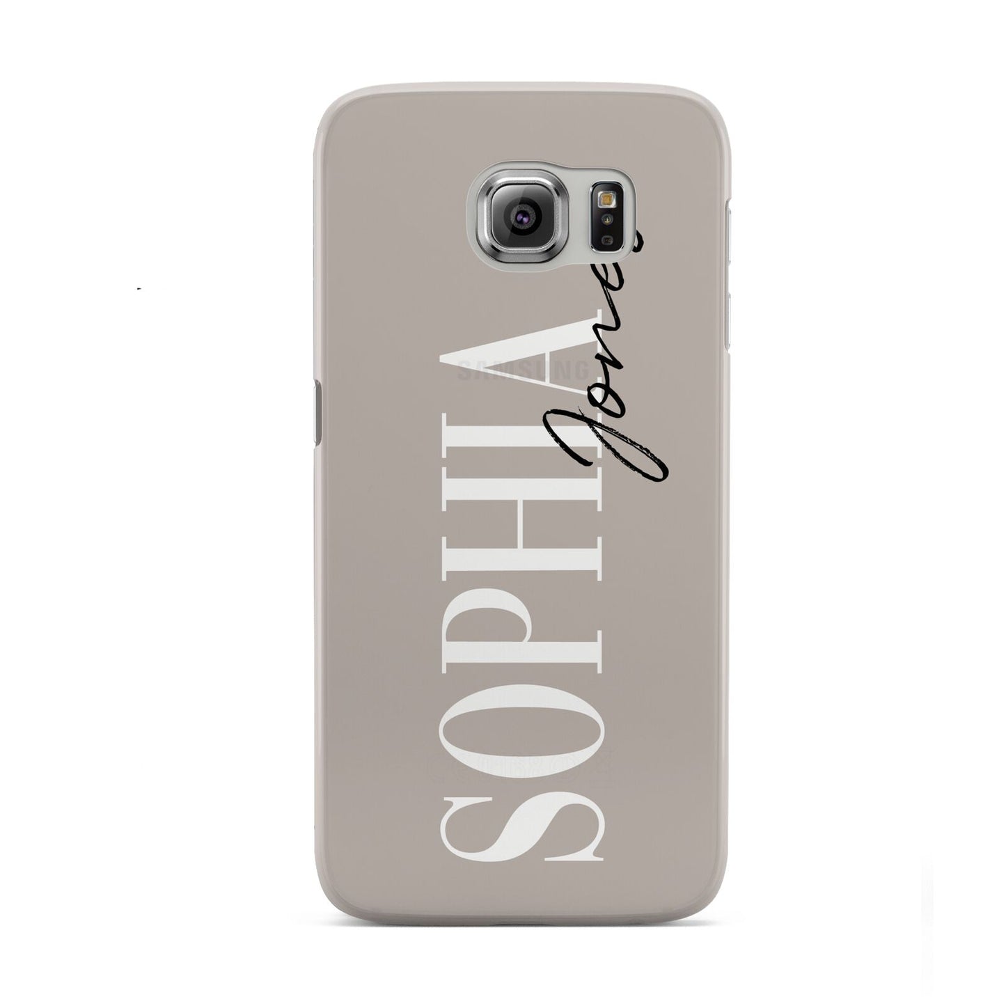 Stone Colour with Personalised Name Samsung Galaxy S6 Case