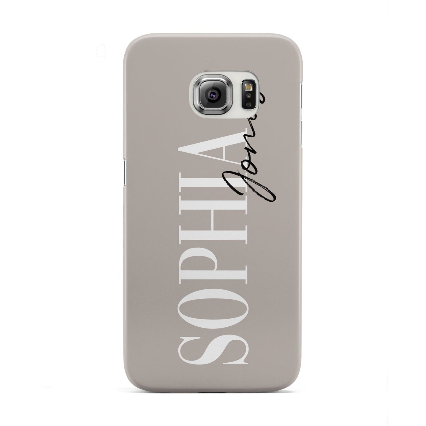 Stone Colour with Personalised Name Samsung Galaxy S6 Edge Case