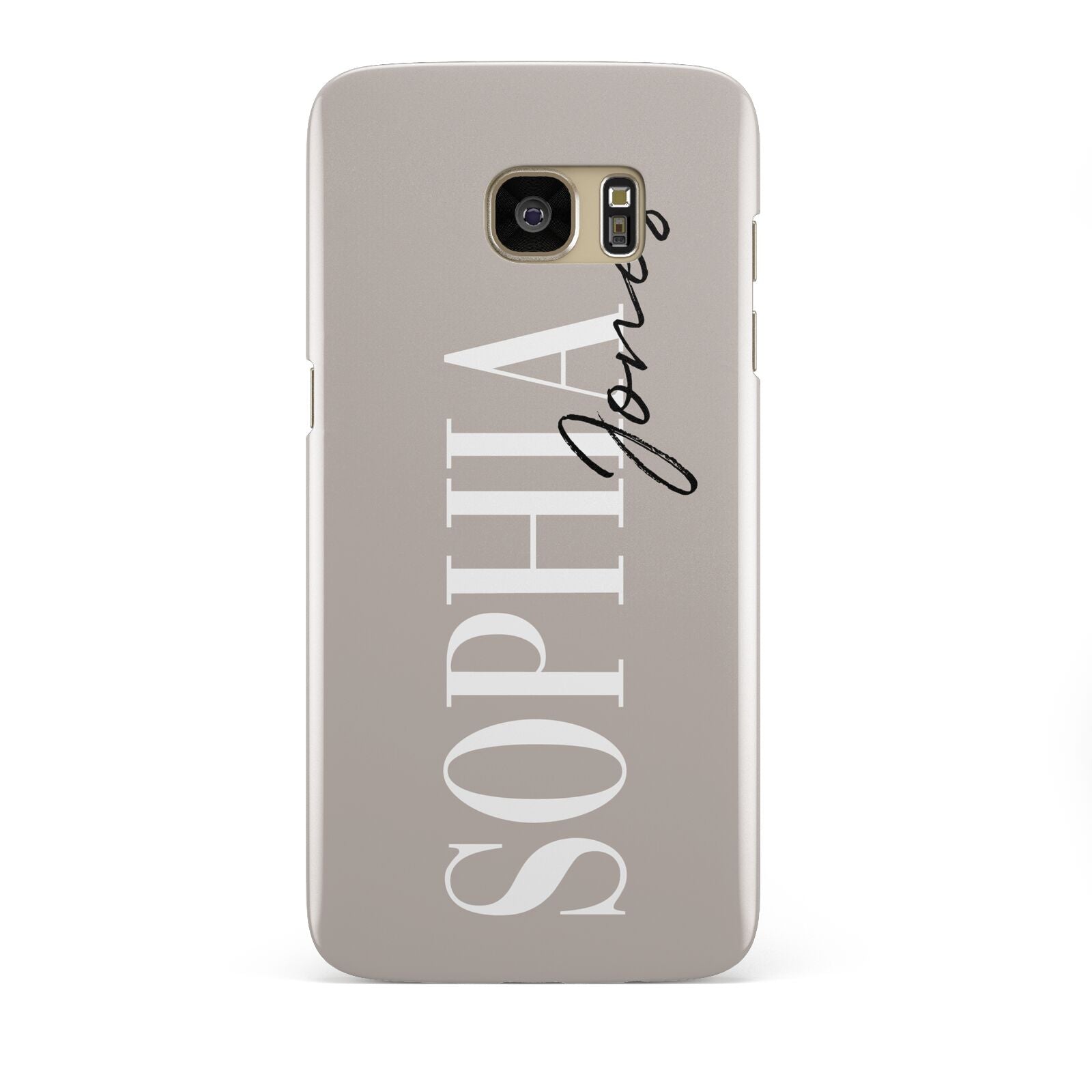 Stone Colour with Personalised Name Samsung Galaxy S7 Edge Case