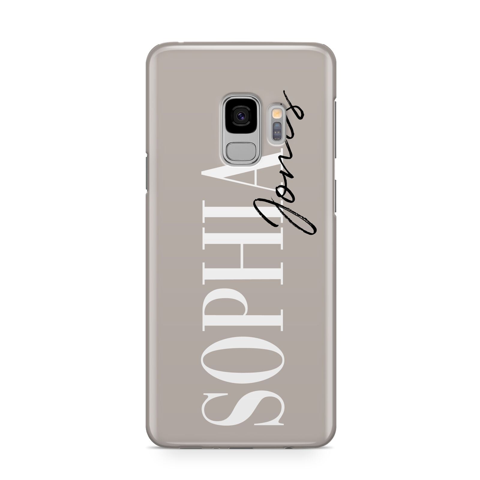 Stone Colour with Personalised Name Samsung Galaxy S9 Case