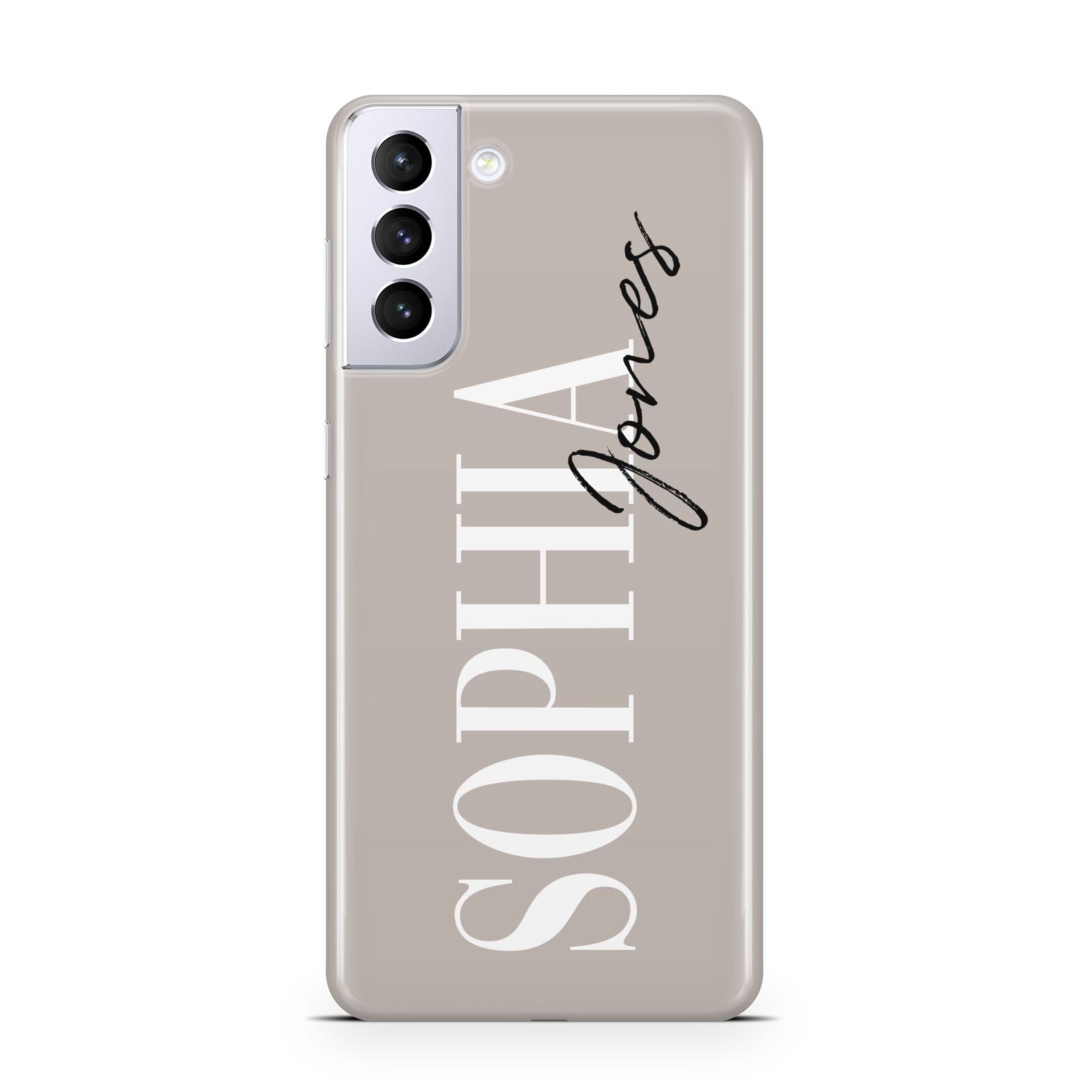 Stone Colour with Personalised Name Samsung S21 Plus Case