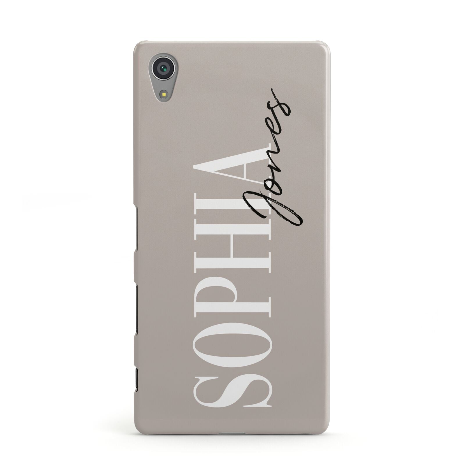 Stone Colour with Personalised Name Sony Xperia Case