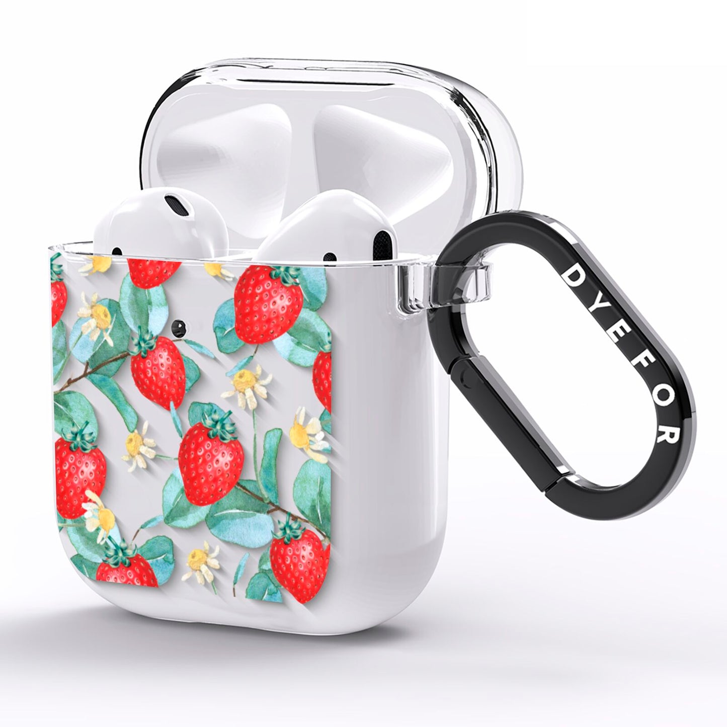 Strawberry Plant AirPods Clear Case Side Image