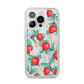 Strawberry Plant iPhone 14 Pro Clear Tough Case Silver